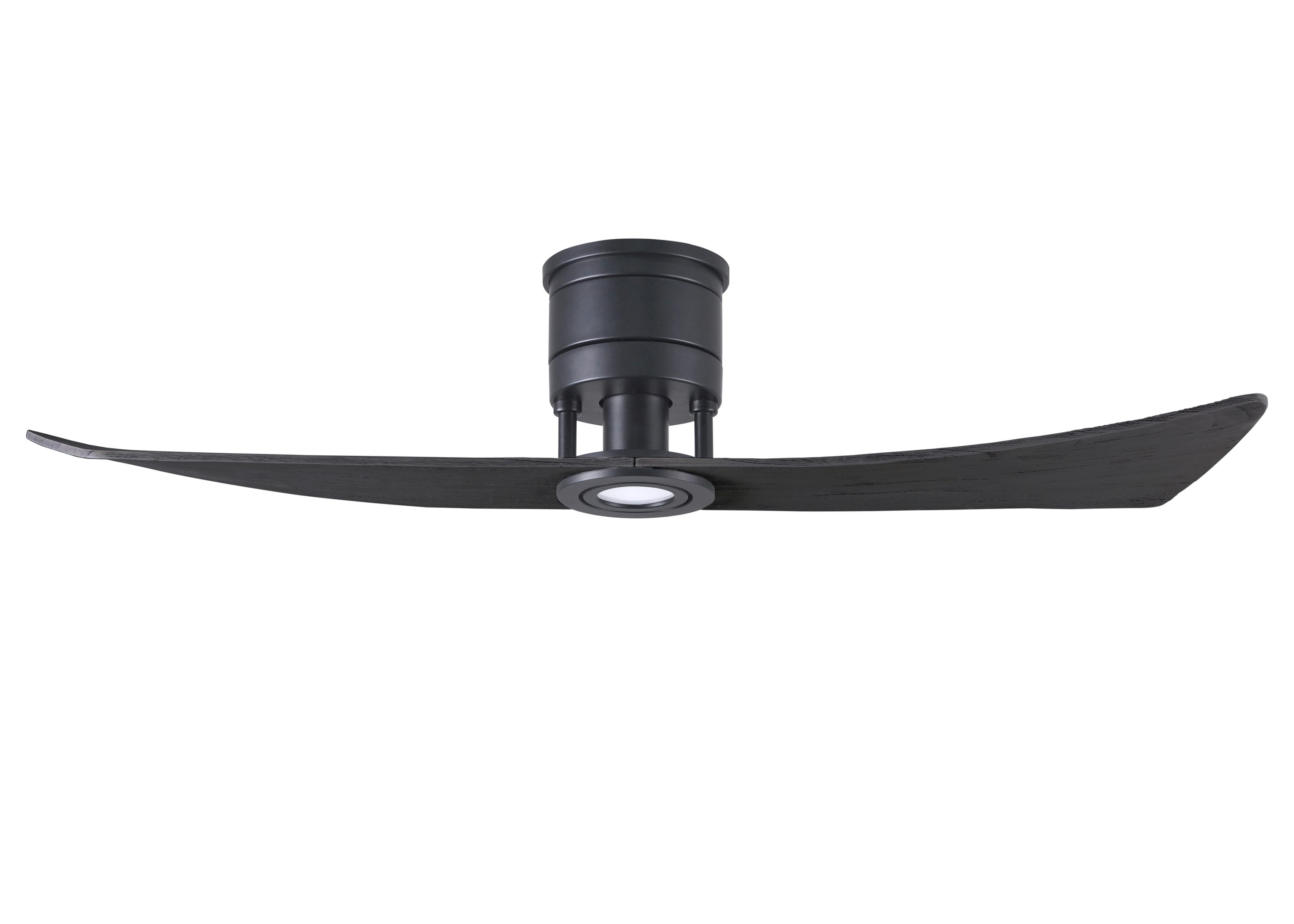 Matthews Fan Company LW-BK-BK Lindsay 52-Inches Matte Black with Matte Black Blades Color-Changing Integrated LED Fixture Indoor/Outdoor Flush mount Standard Ceiling Fan With Light and Remote ( 2 -Blade)