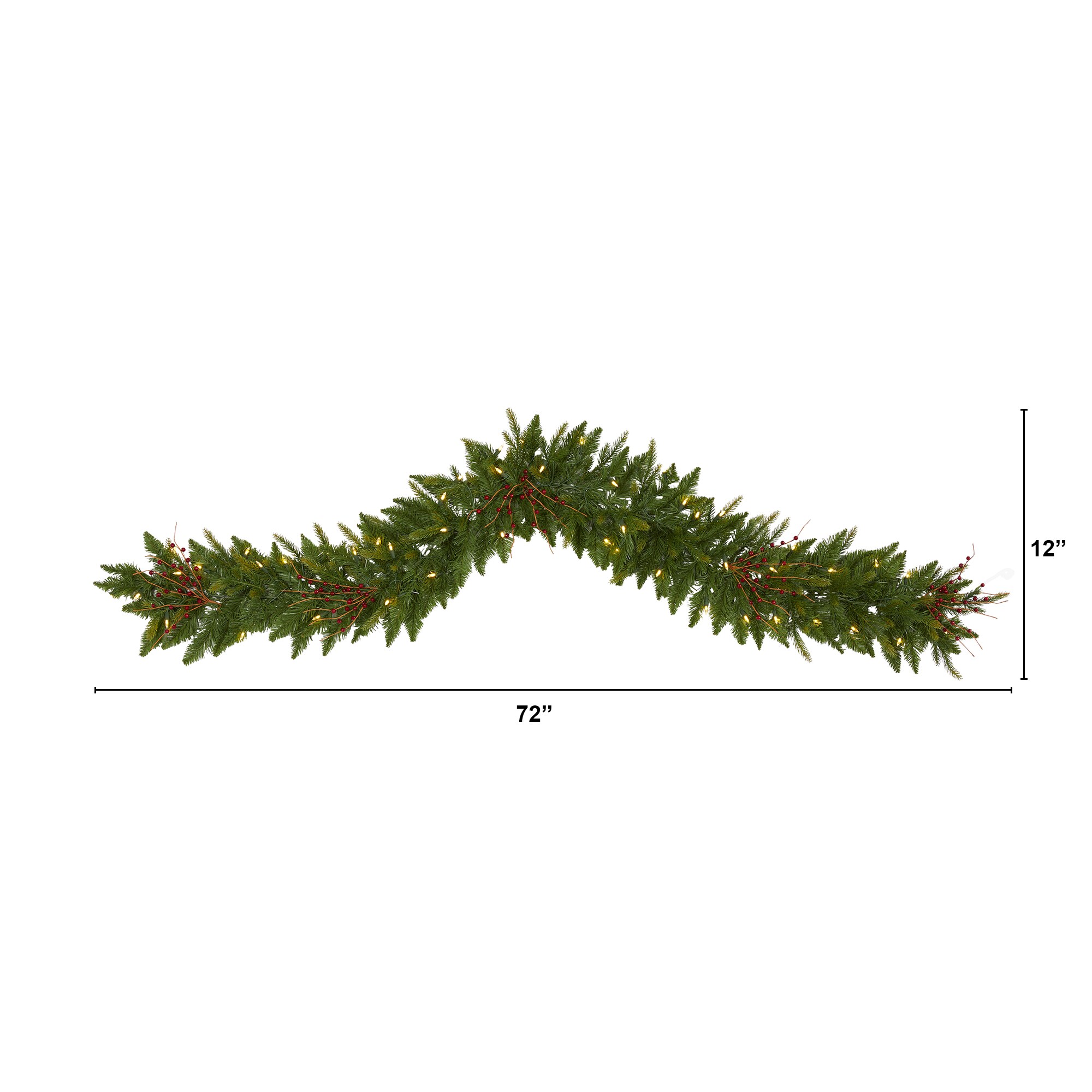 72'' in. Lighted Faux Garland