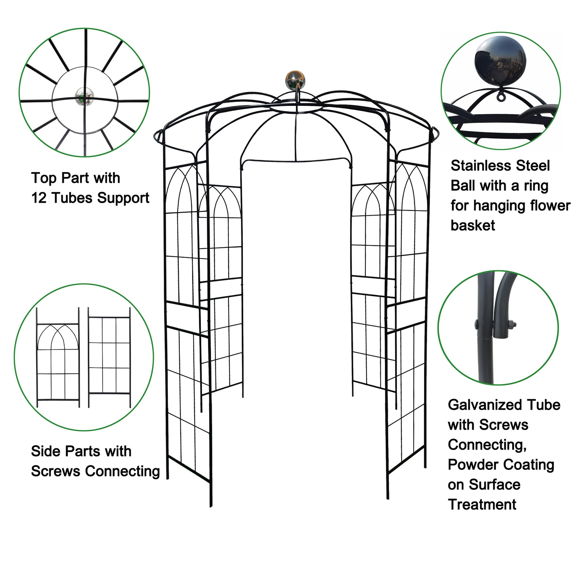 Forclover HYFE-10872CP Wood-Resin-Gazebos - View #9