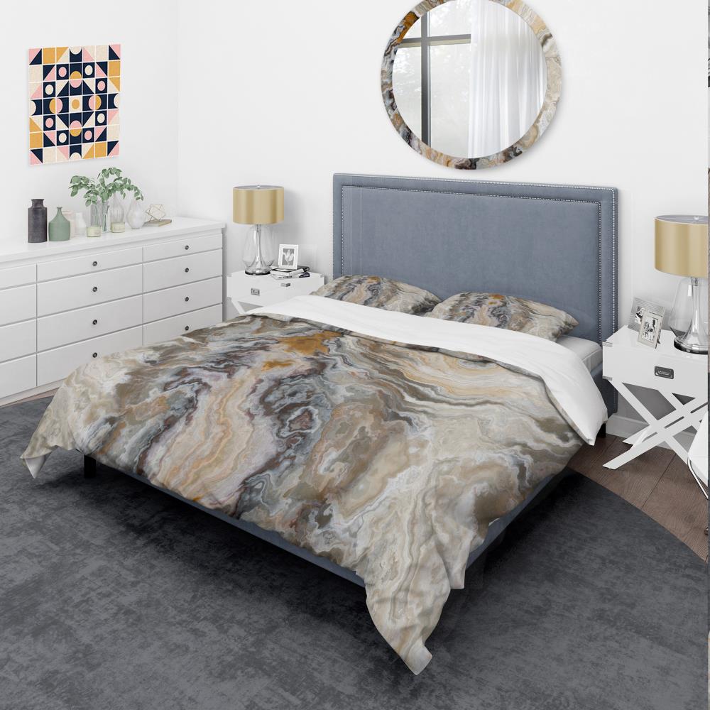 Designart BED19186-Q 3 -Piece Yellow Queen Duvet cover Set