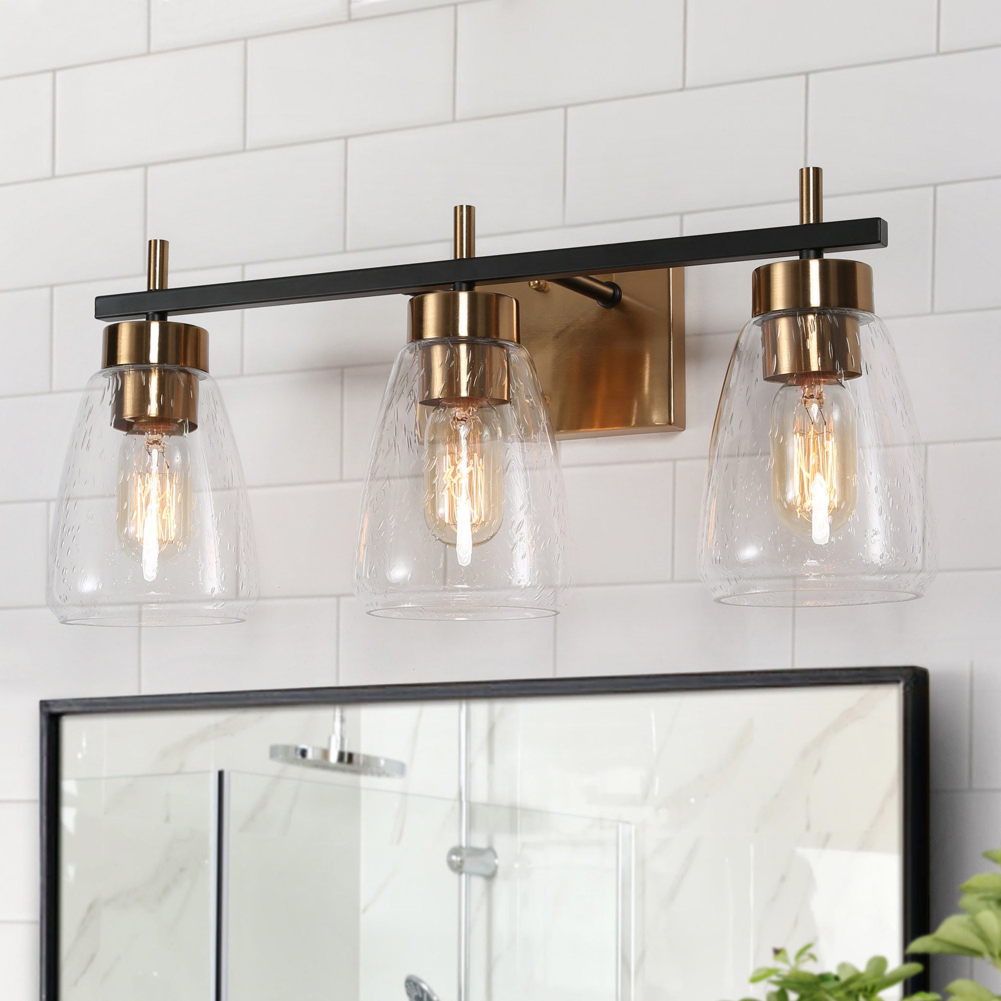 Uolfin UIBZQ3-LWS24485-G7 22-in 3 -Light Matte Gold Modern/contemporary Vanity light