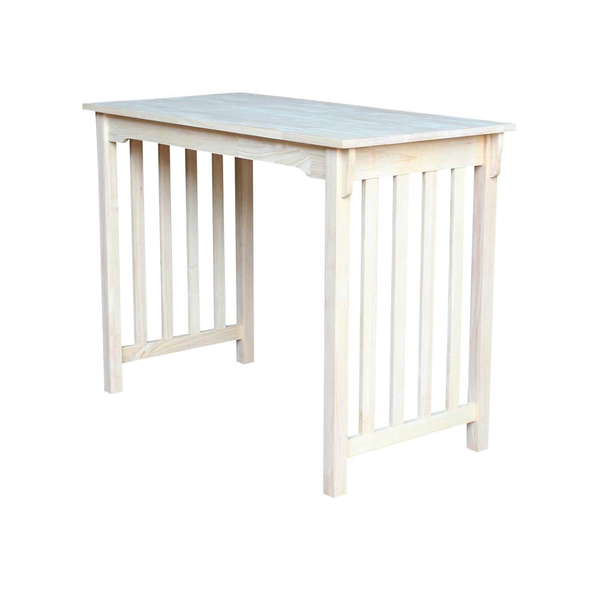 Unfinished Parawood Mission Counter Height Dining Table