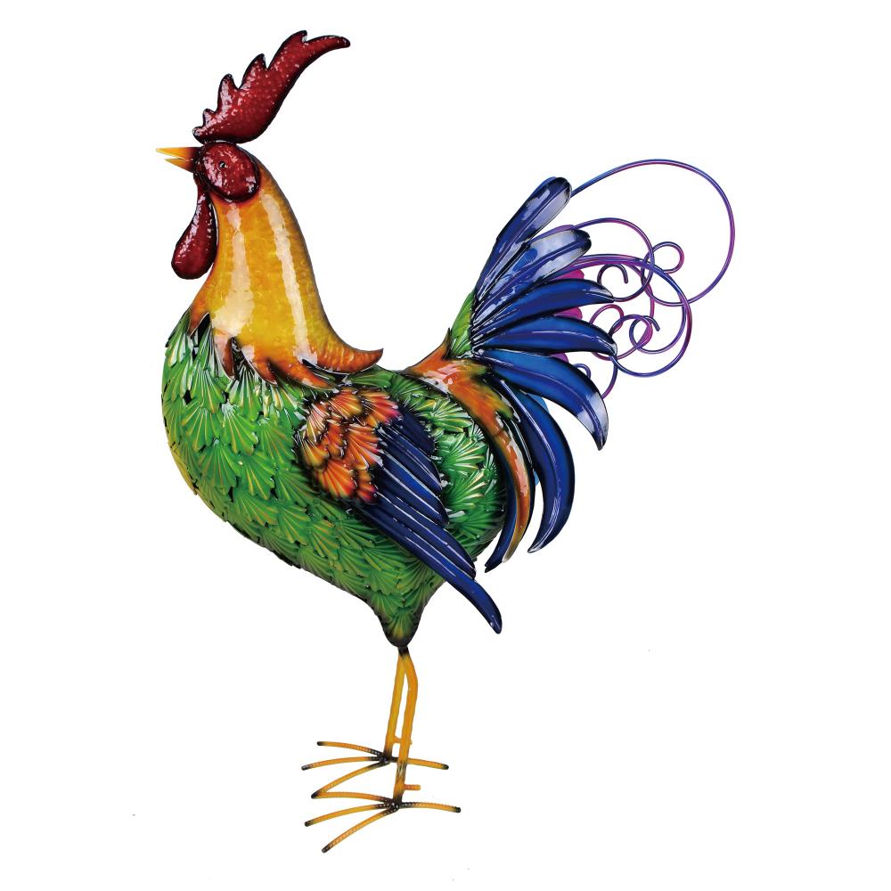 Plutus Brands Rooster Decor Piece with Vibrant Colors