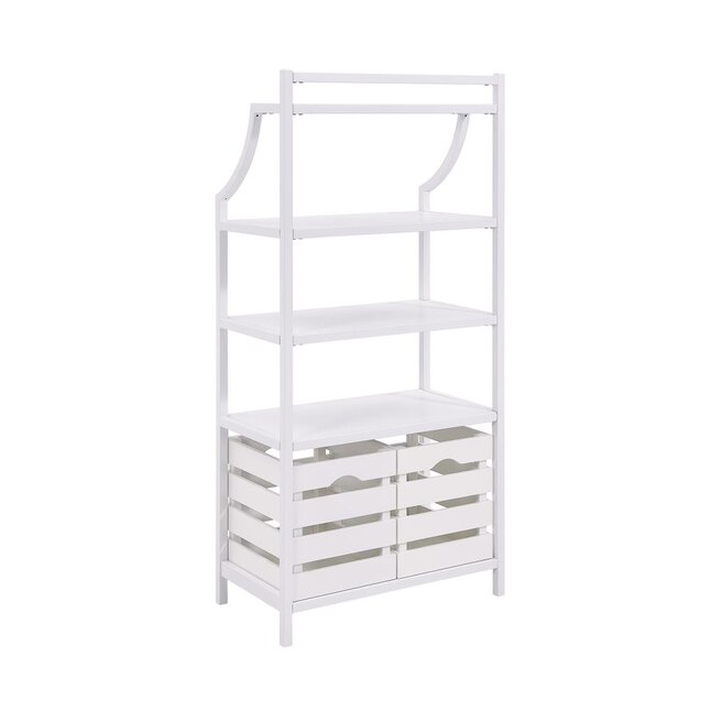 Boston Loft Furnishings Suse Transitional White Iron Bakers Rack in the ...