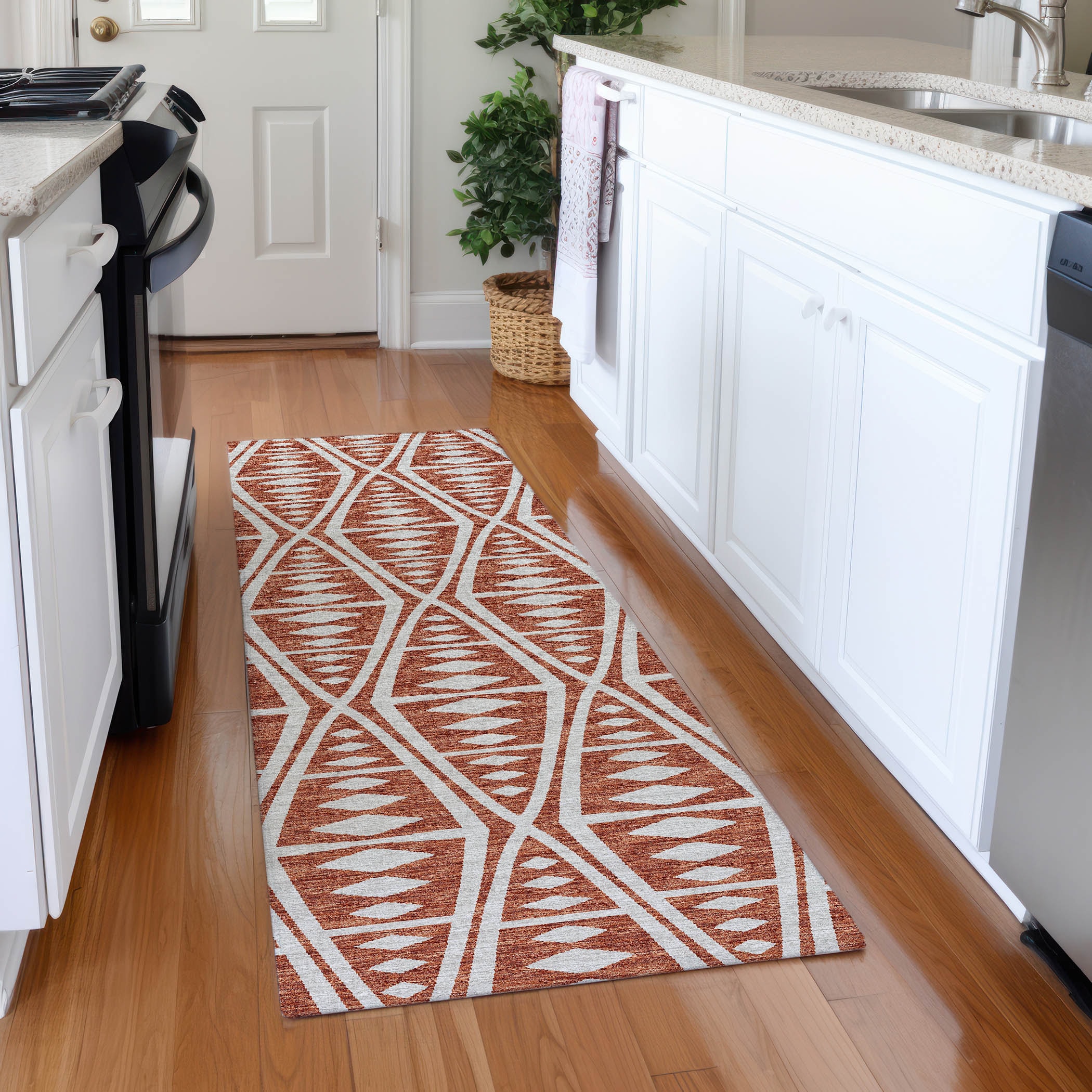 Addison Rugs AMF112CA2X8 Mayfield AMF112CA 2 x 7 (ft) Loomed Polyester Canyon Rectangular Indoor Abstract Machine washable Runner rug