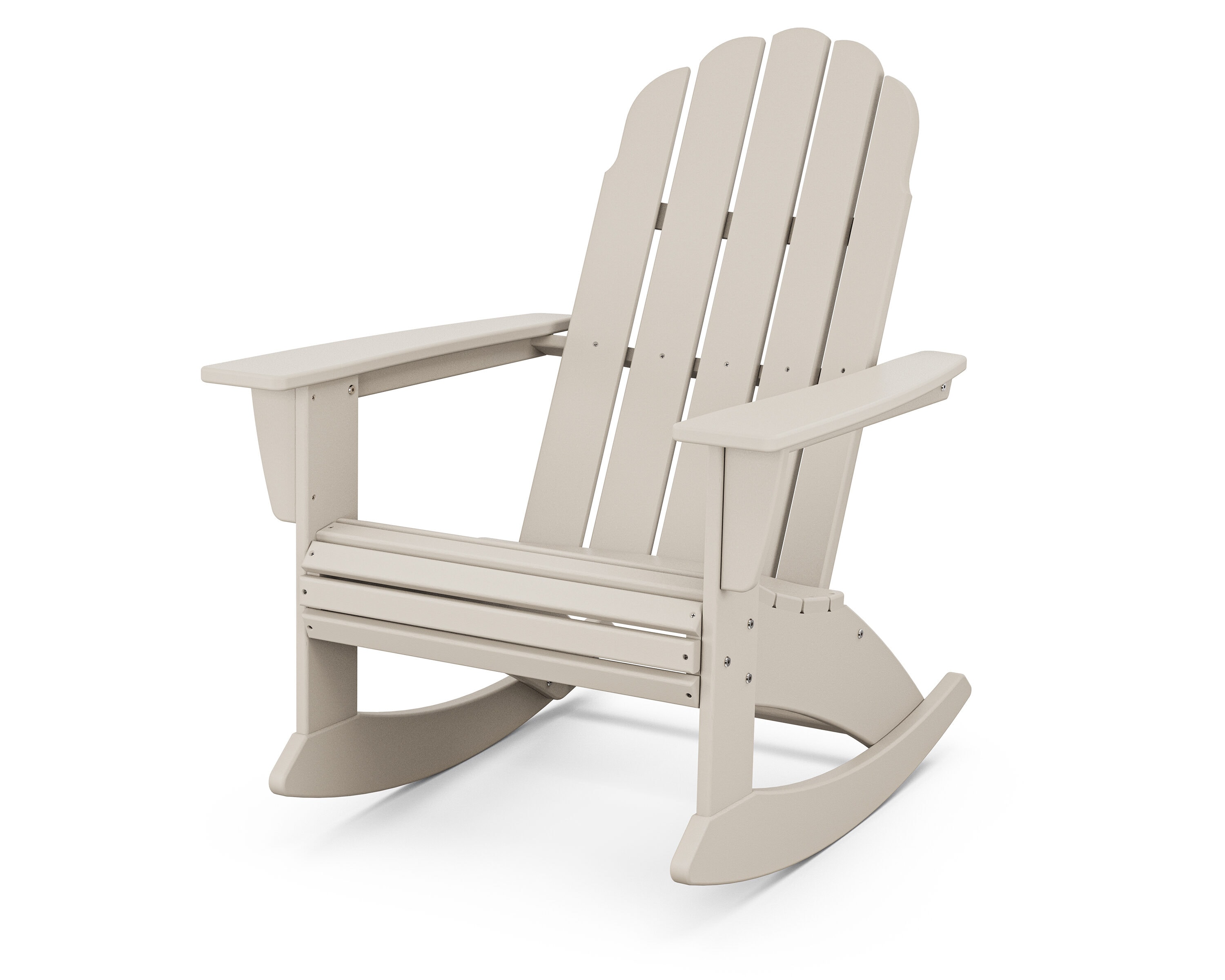 Vineyard Sand Plastic Frame Rocking Chair with Slat Seat | - POLYWOOD ADR600SA