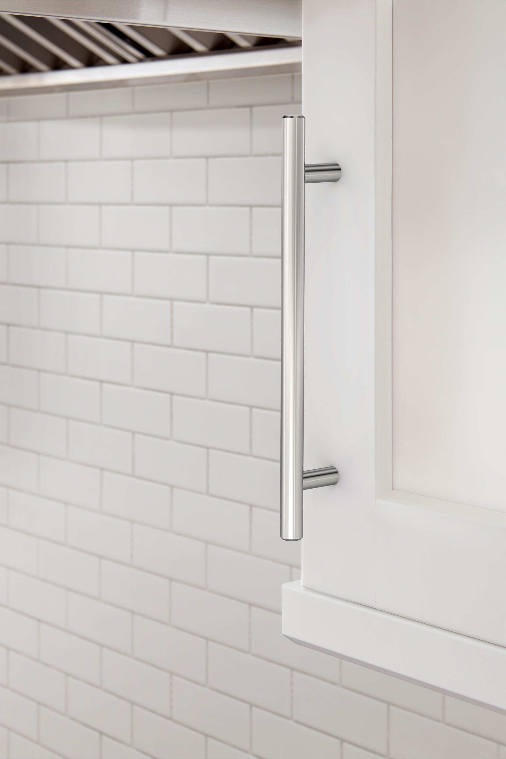 Polished Chrome Modern Bar Cabinet Pull with Mounting Hardware