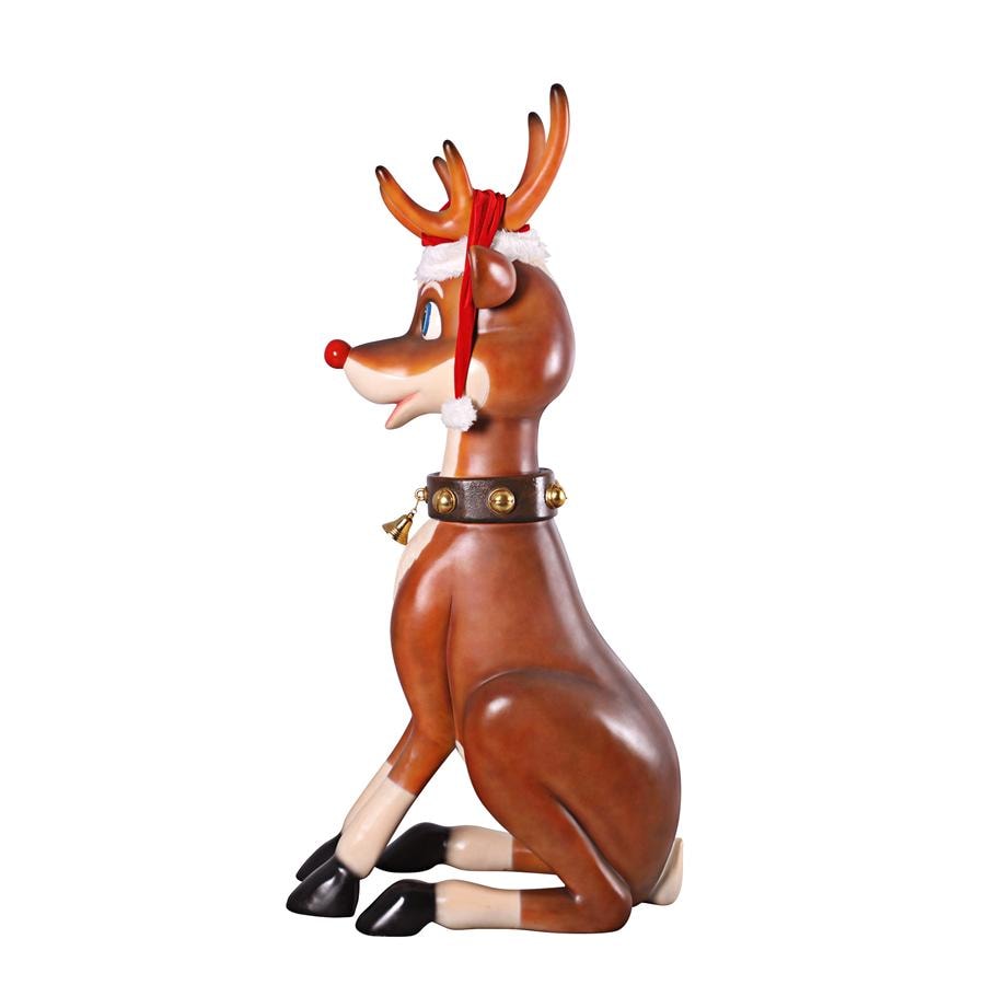 Reindeer Puzzled Funny Christmas Character Pillar Candle