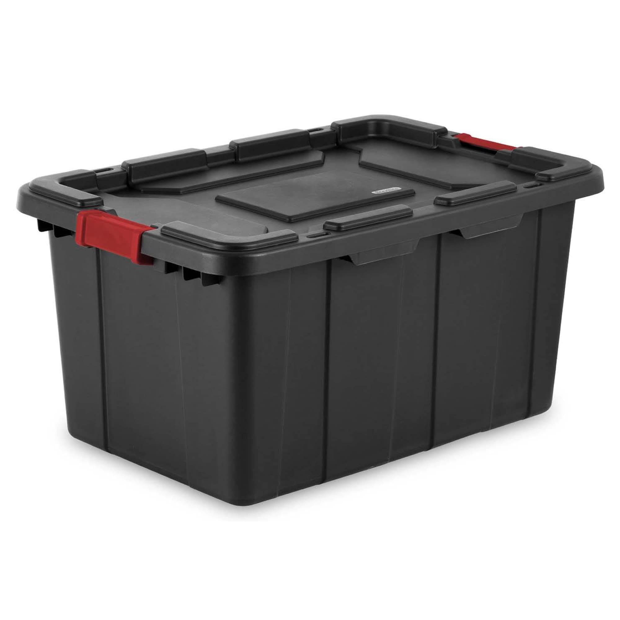 IRIS 4-Pack X-large 27-Gallons (108-Quart) Black Heavy Duty Tote with  Standard Snap Lid in the Plastic Storage Containers department at