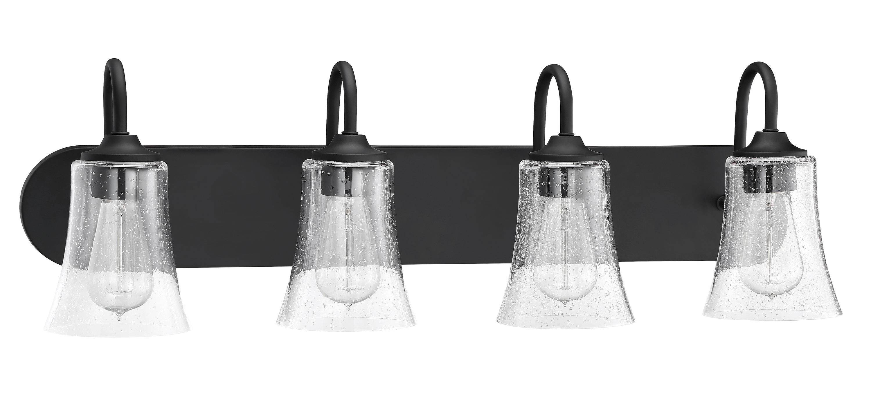 Craftmade 50404-FB Gwyneth 30-in 4 -Light Black Traditional Vanity light