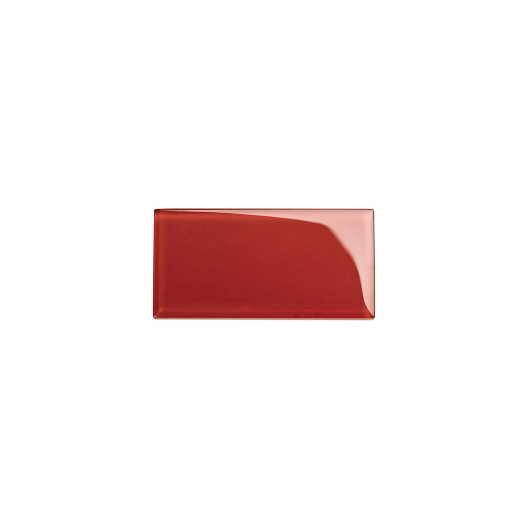 Giorbello G5922-SMPL Sample- 3x6 Glass Subway Tiles Ruby Red 3-in x 6-in Glossy Glass Subway Wall Tile