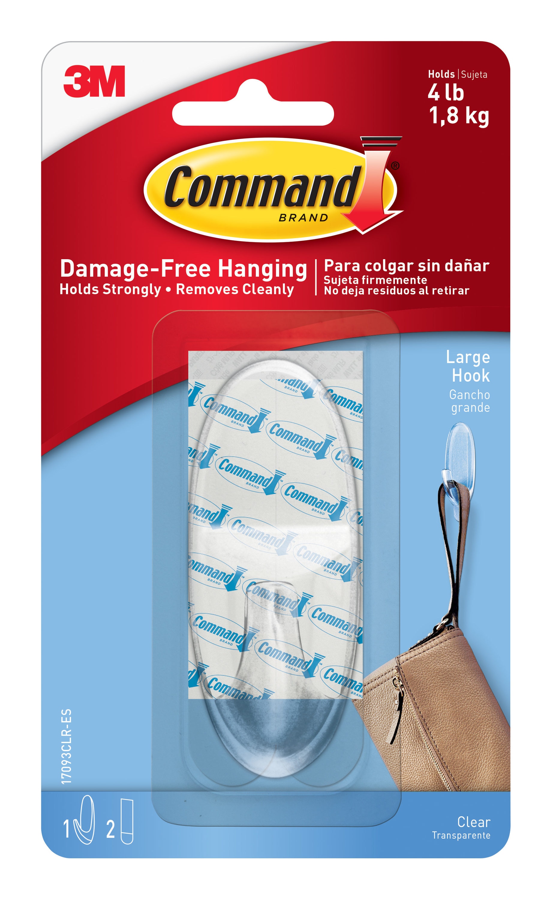 Command Medium 6-Pack Clear Adhesive Wire Hook (2-lb Capacity) in