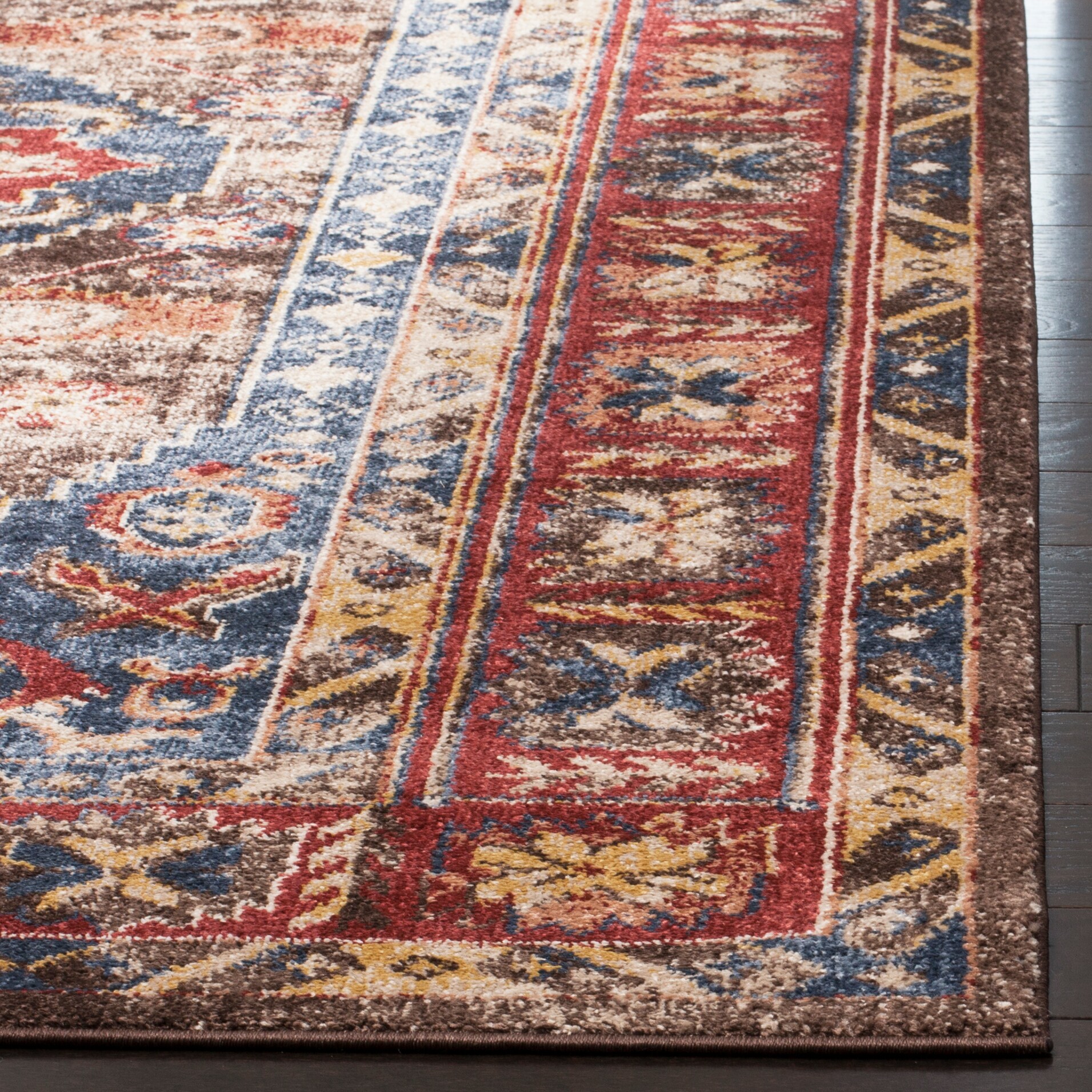 Bijar 8' x 10' Blue and Brown Floral Wool Area Rug