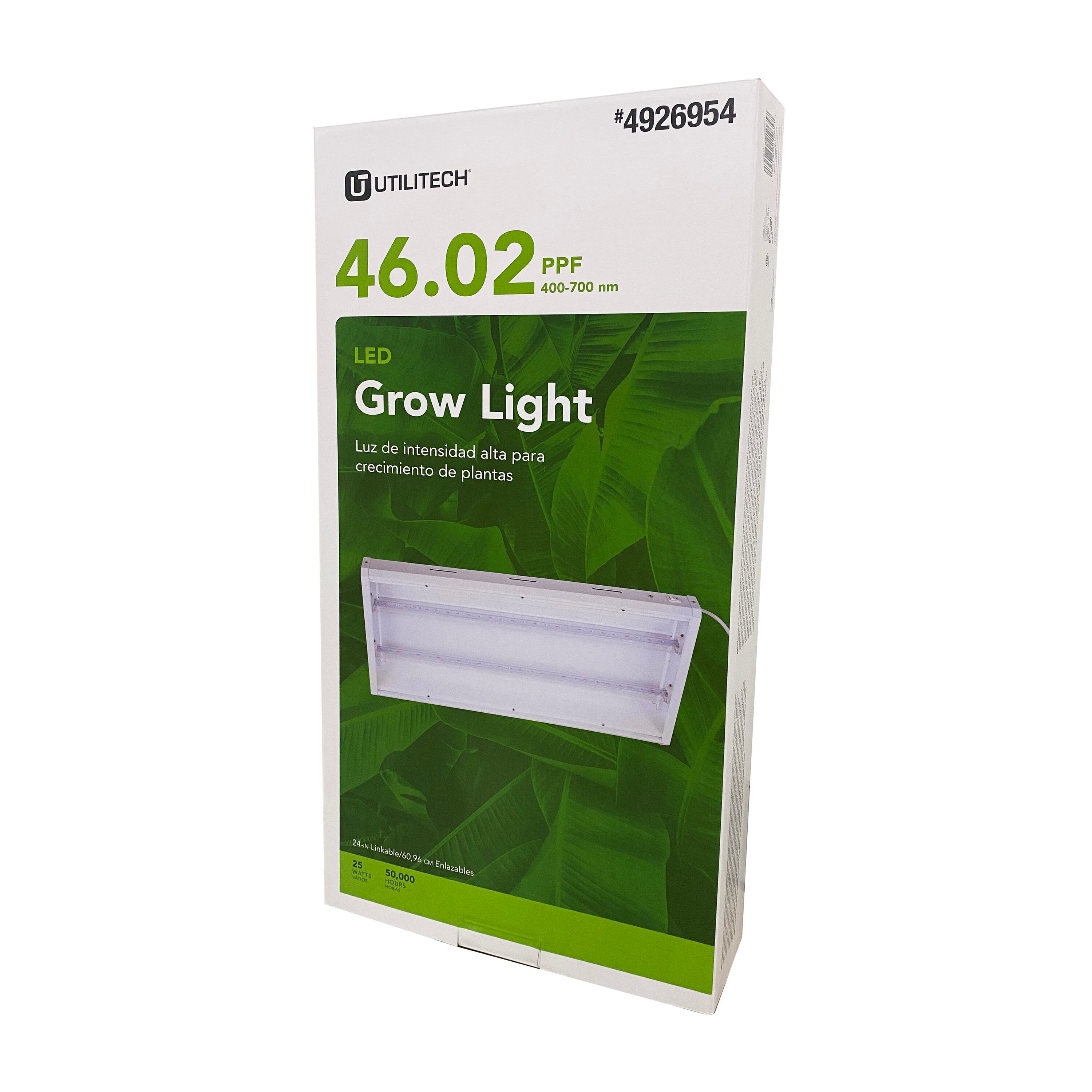 Utilitech 3.27in 2Light White 25Watt Selectable Spectrum LED Grow