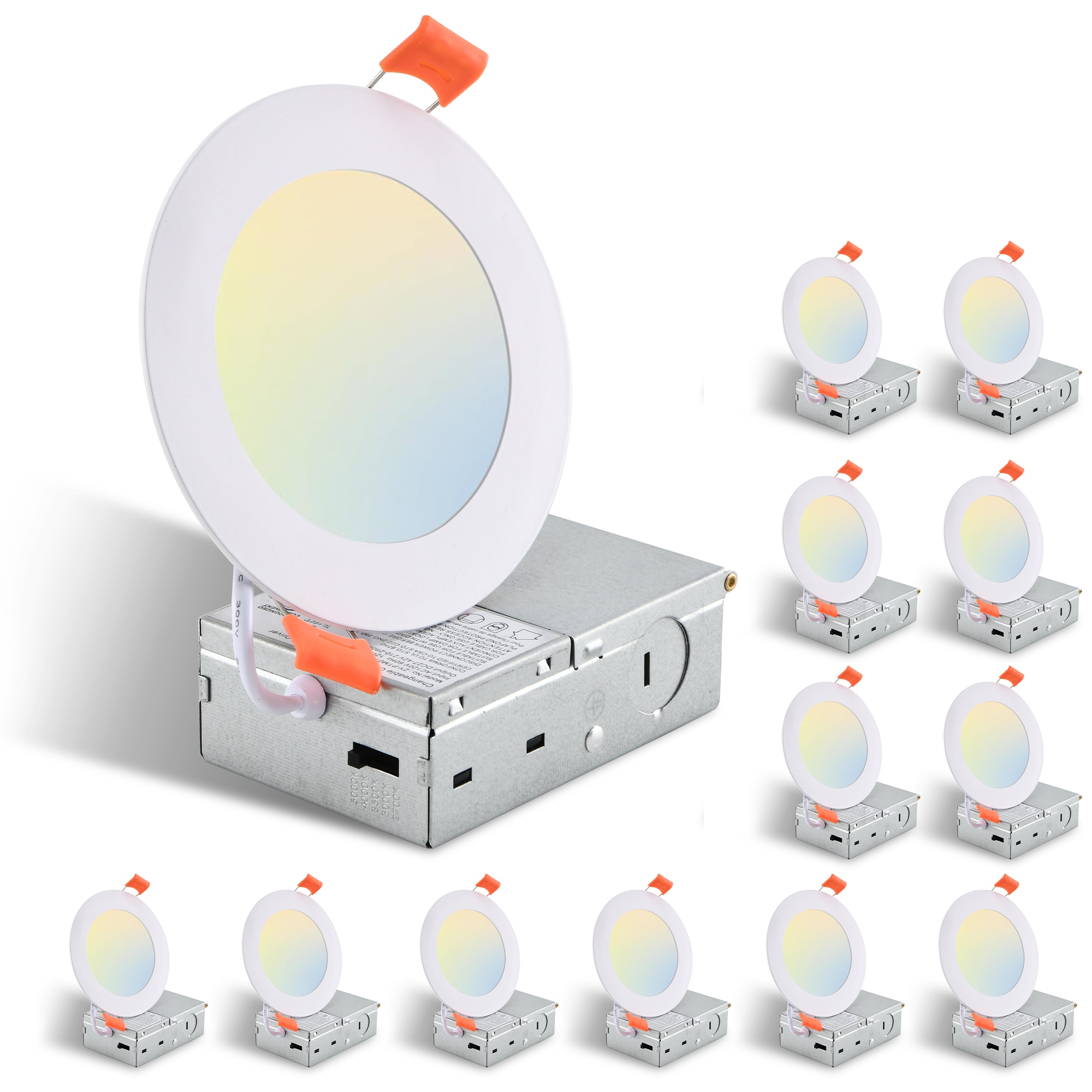 DIKAIDA 12 Packs Ultra-Thin 4IN LED Flush Ceiling Lights 9W