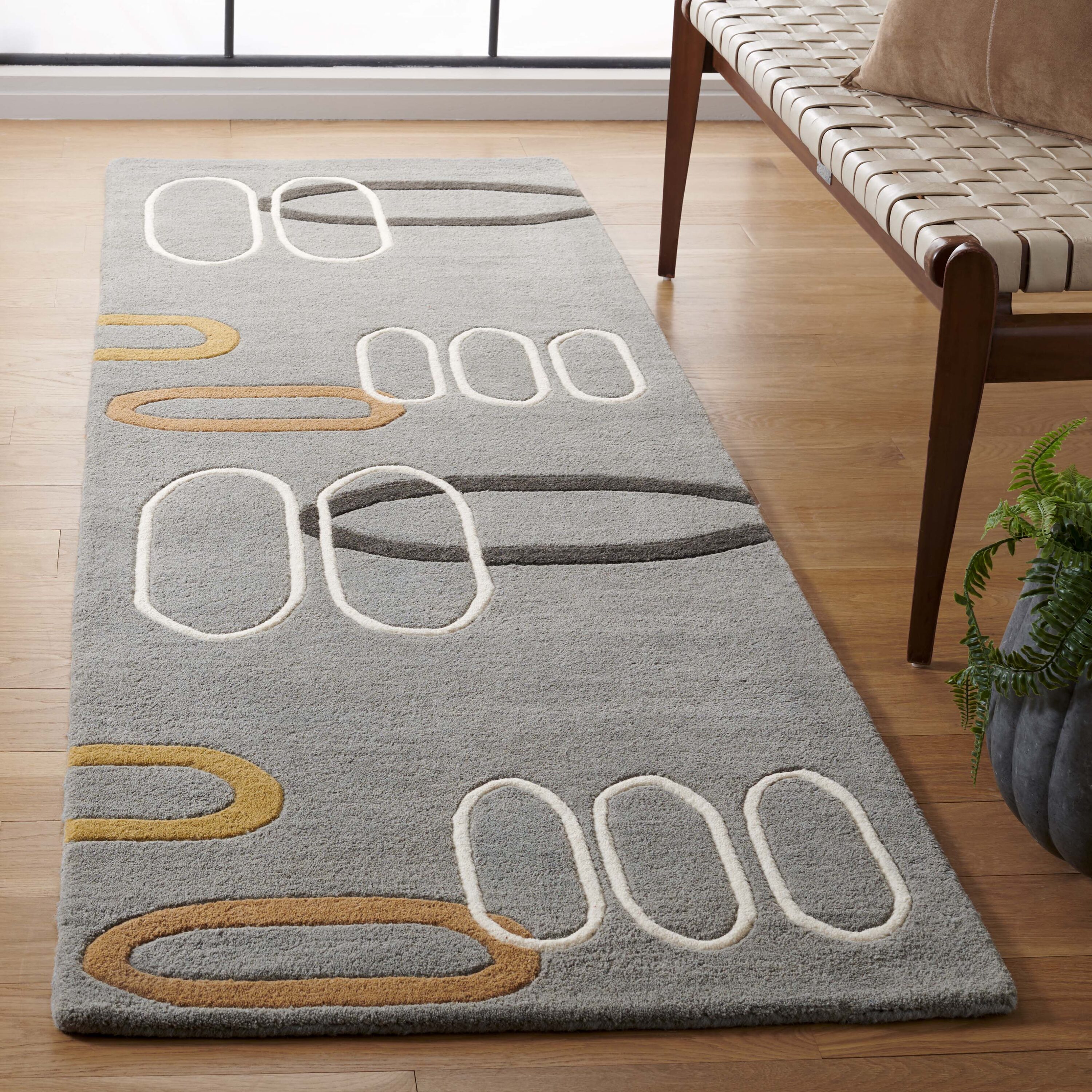  Soh801 Blue/Multi Contemporary 2ft-6in x 8ft Runner Rug