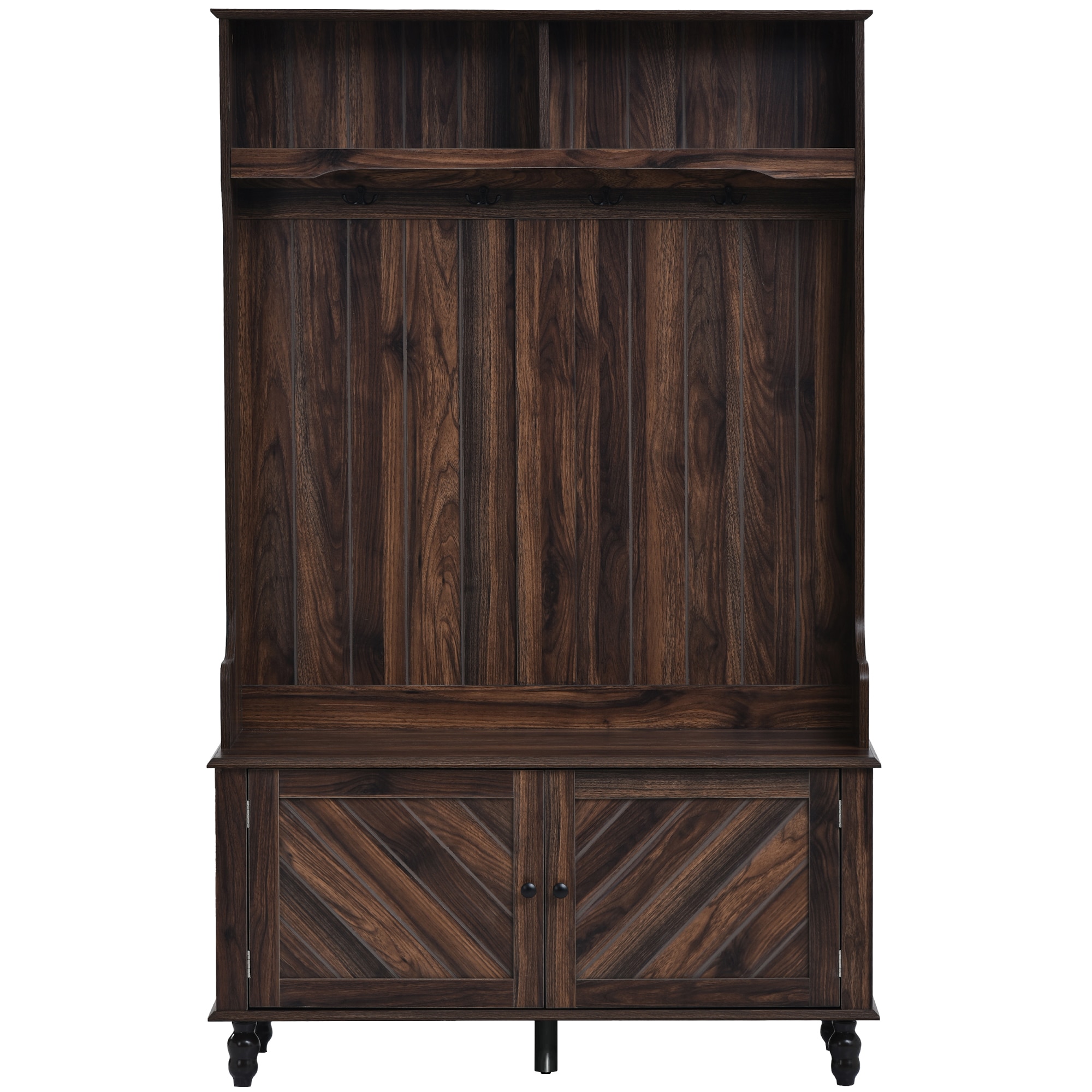 Flynama L-311920AAD Modern 40.1-in Brown Wood Hall Tree