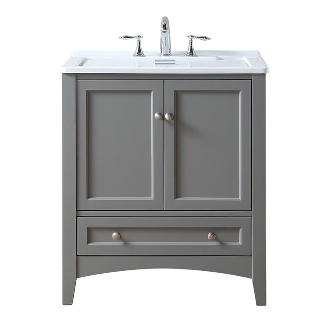 Basin Gray Freestanding Laundry Sink, Laundry Vanity With Sink