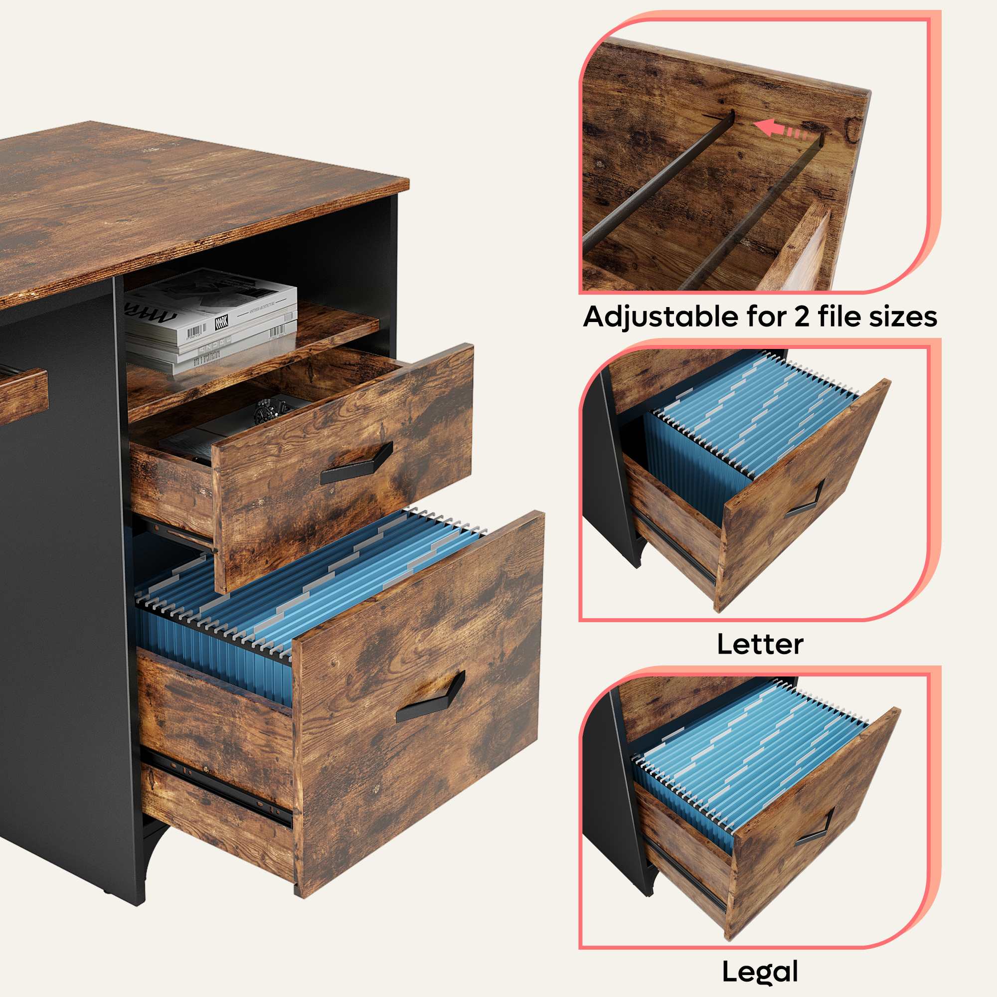 Bestier LOW-D374Q-RST desks - View #2