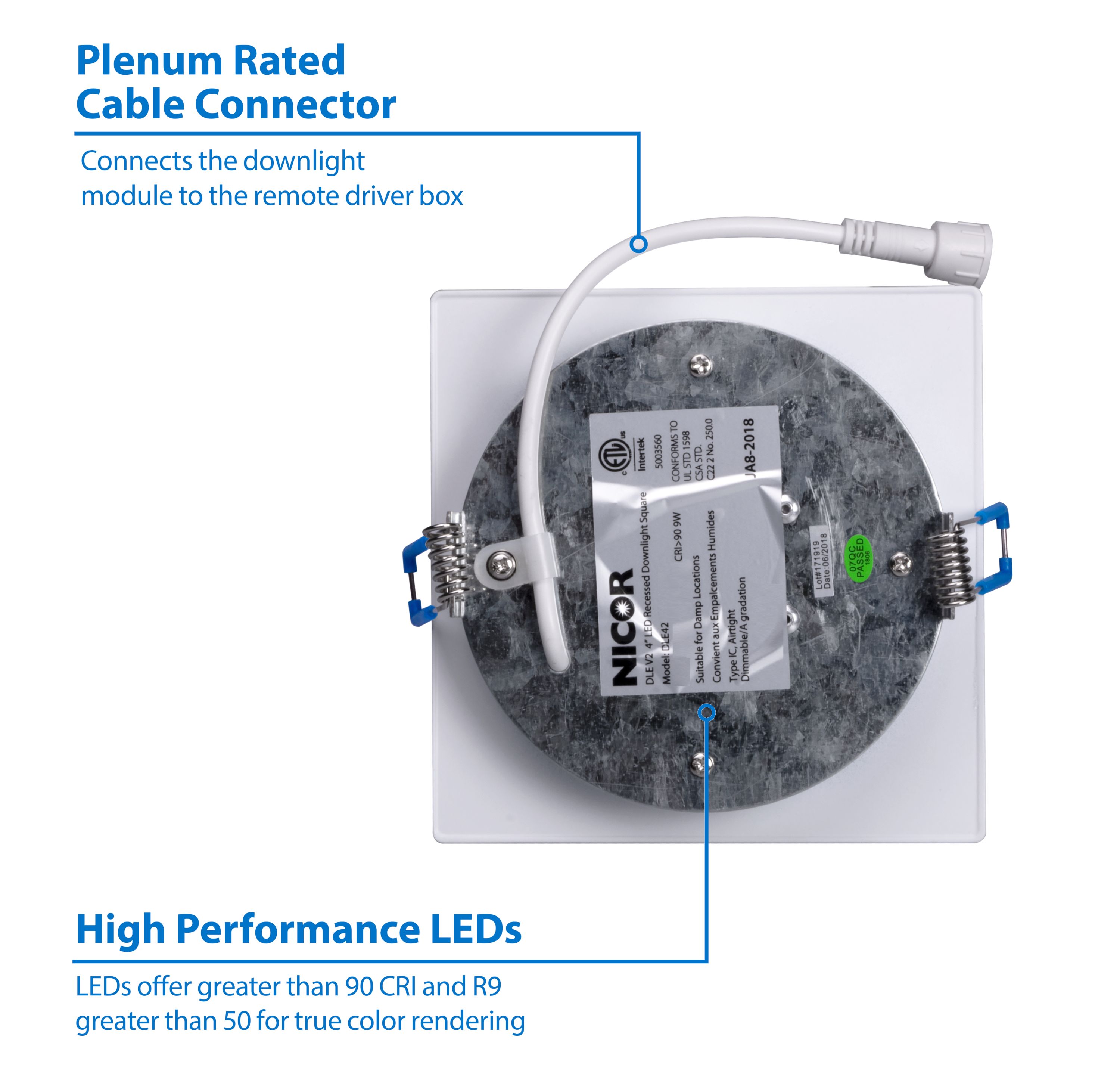 Nicor Lighting DLE421203KSQBK Led-Retrofit-Downlight - View #7