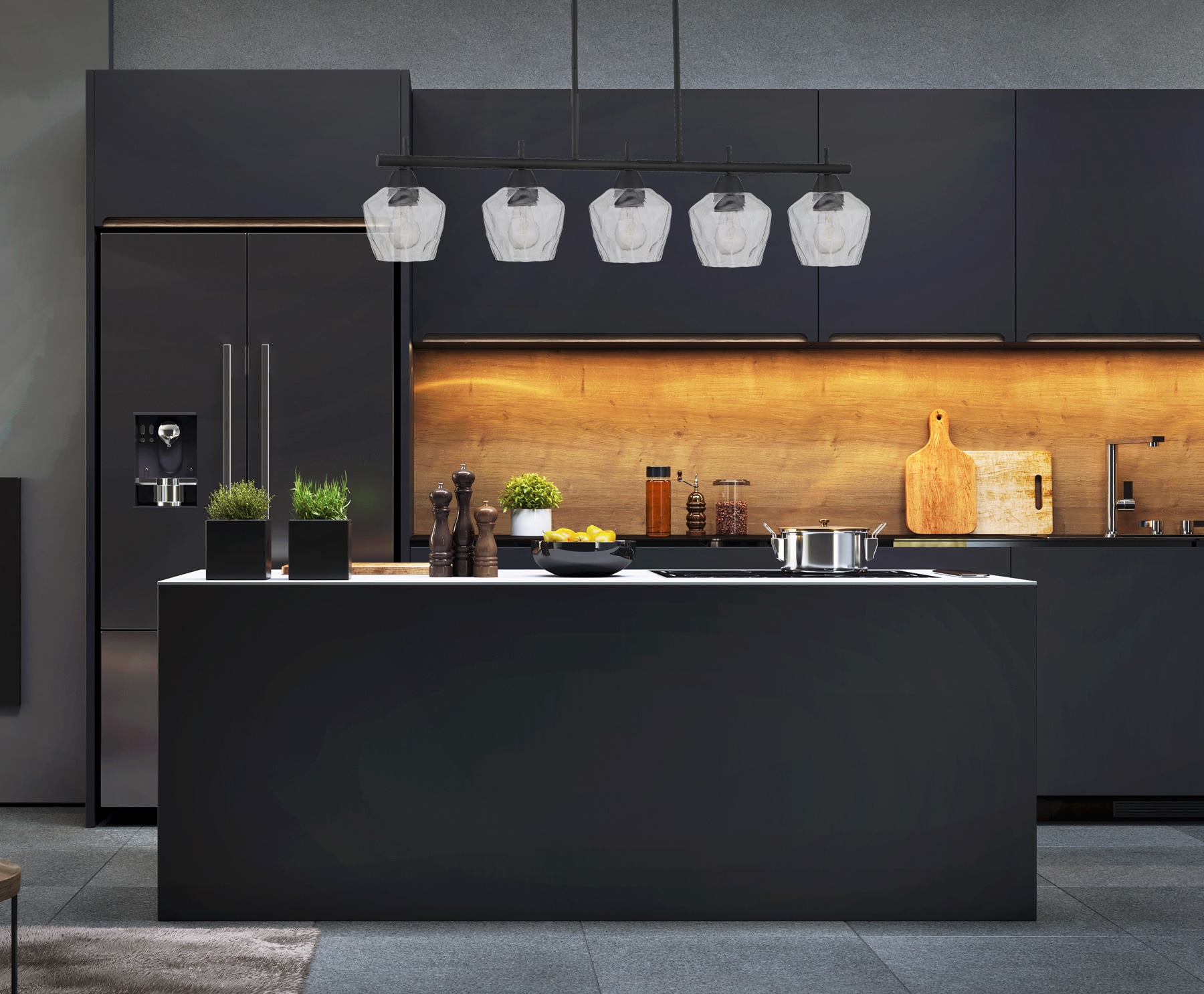 Minka Lavery 2174-66A Camrin 5 -Light Matte Black Transitional For Use in Bedrooms, Dining Rooms, Foyers, Kitchens, Living Rooms Chandelier