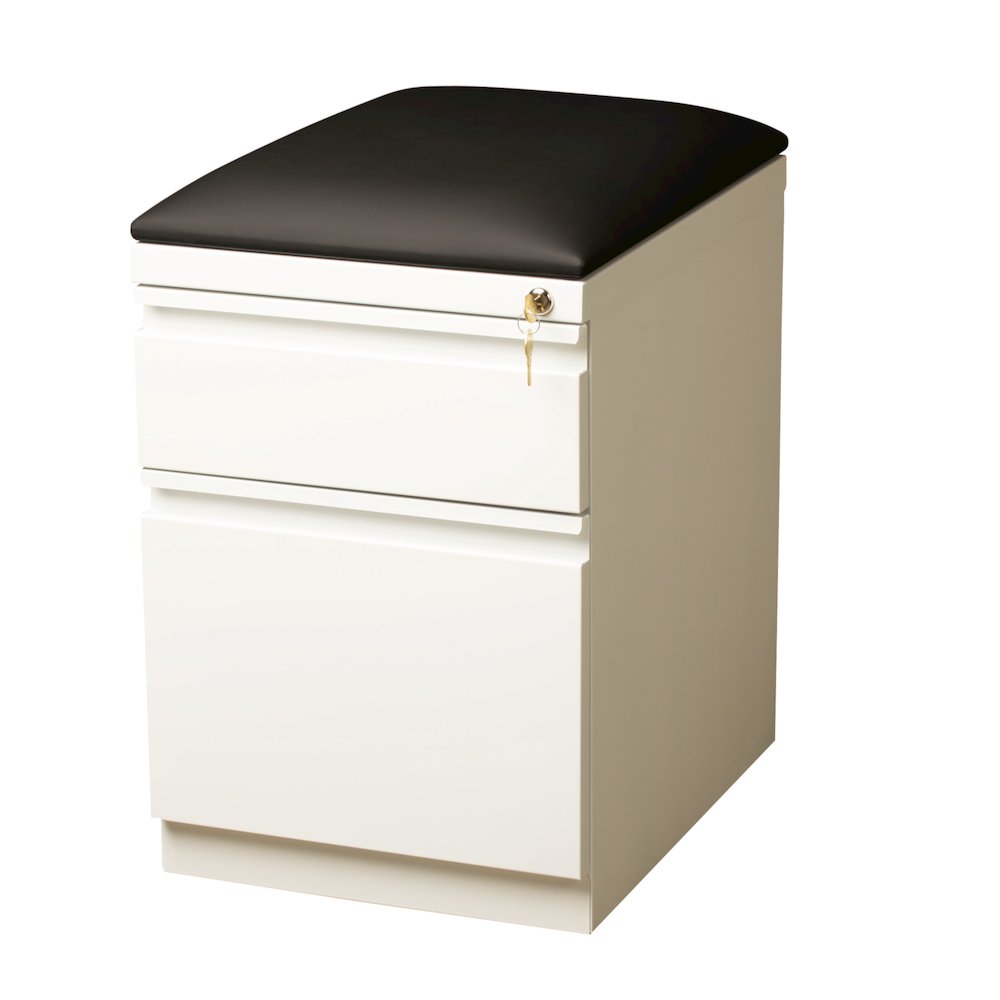 Hirsh 20 inch Deep Mobile Pedestal File Cabinet 2 Drawer Box File White ...