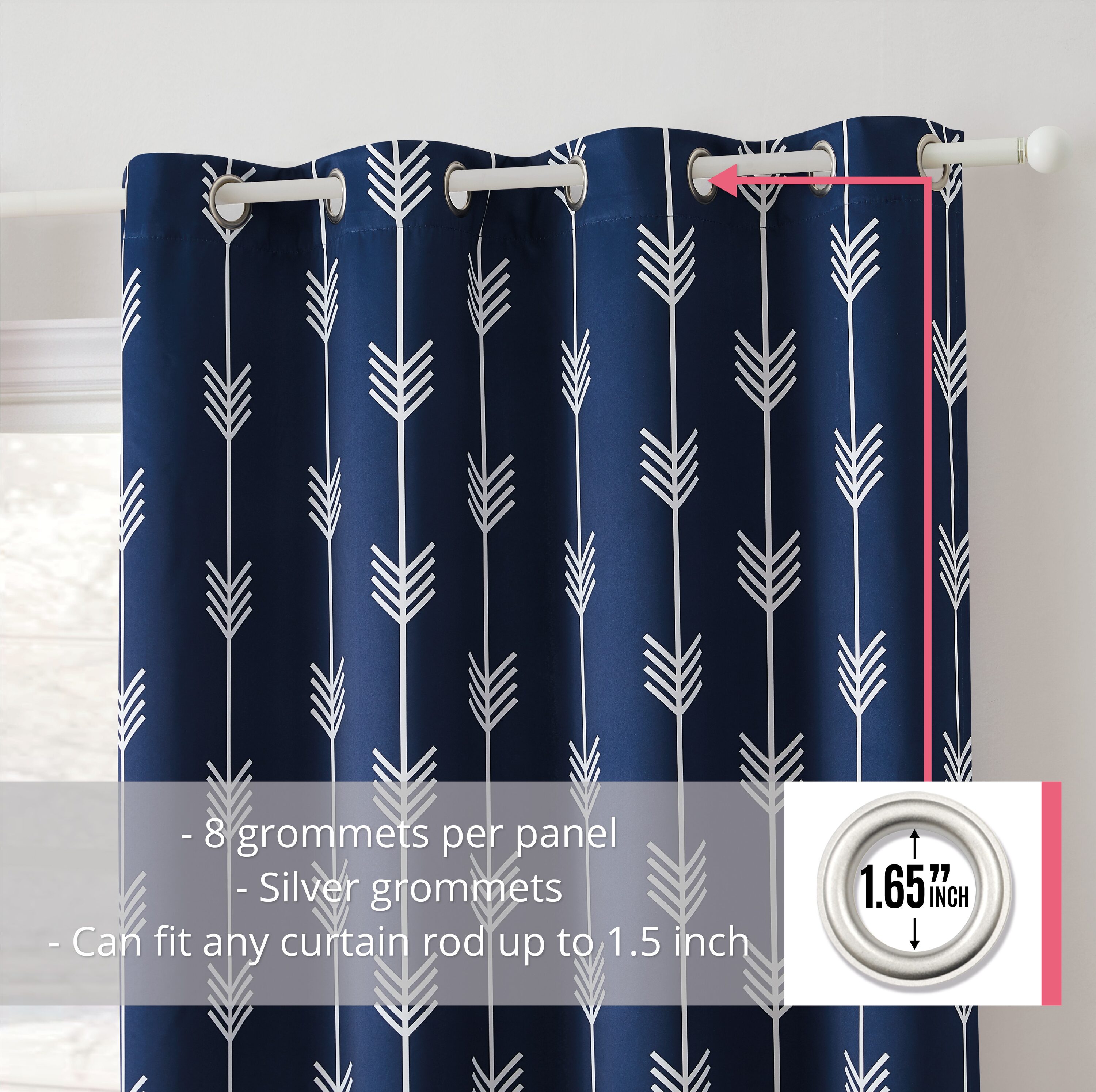 Totally Home Decor ARRW-NVY72 curtains - View #2