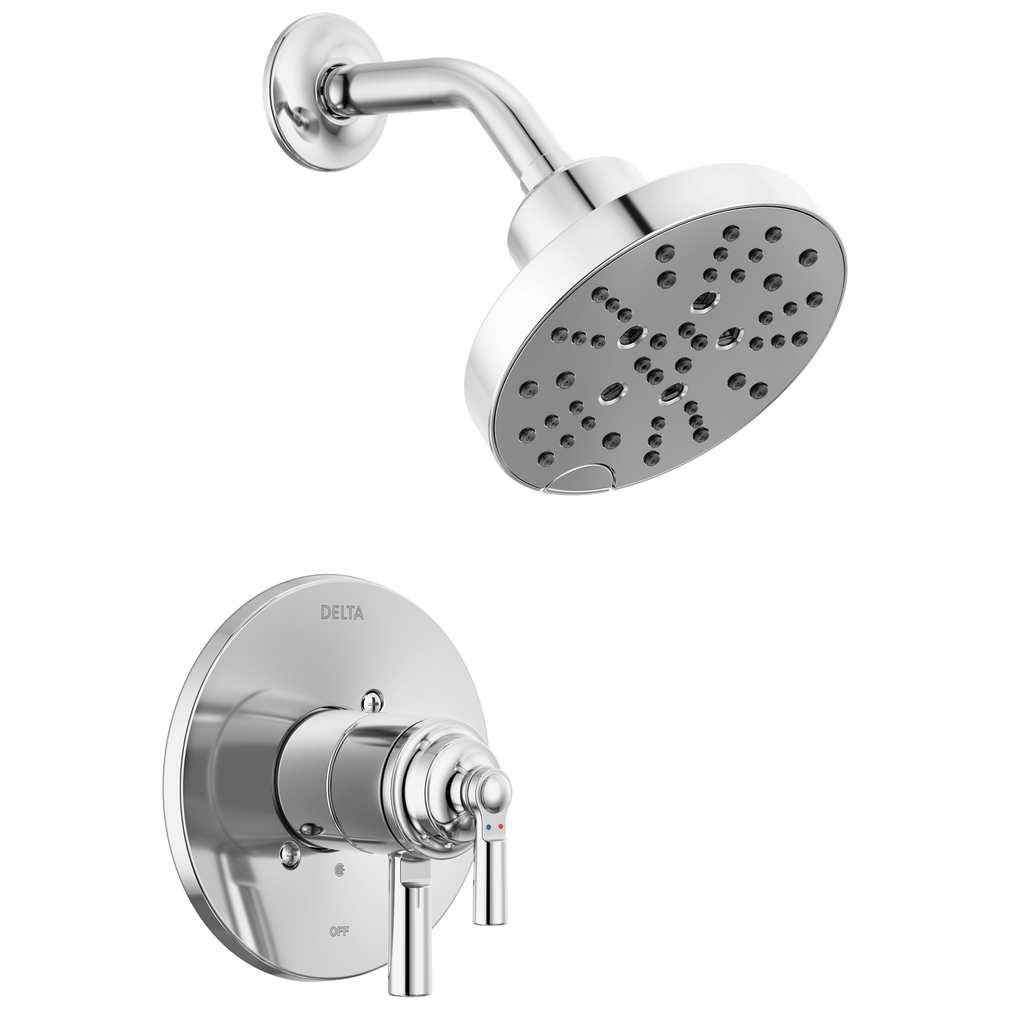 Delta Saylor Chrome 2-handle Multi-function Round Shower Faucet in the ...