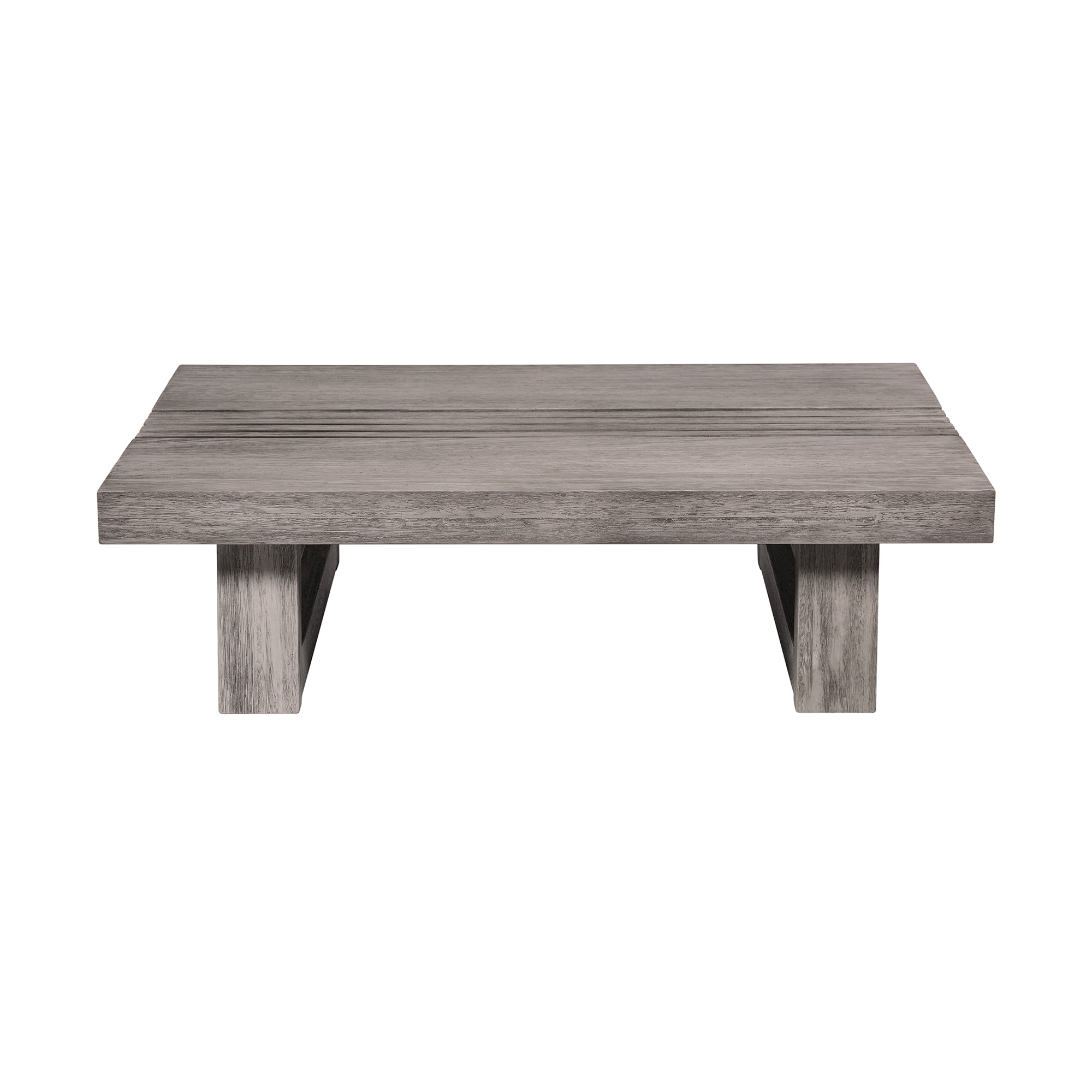 Gray Eucalyptus Wood Rectangular Outdoor Coffee Table