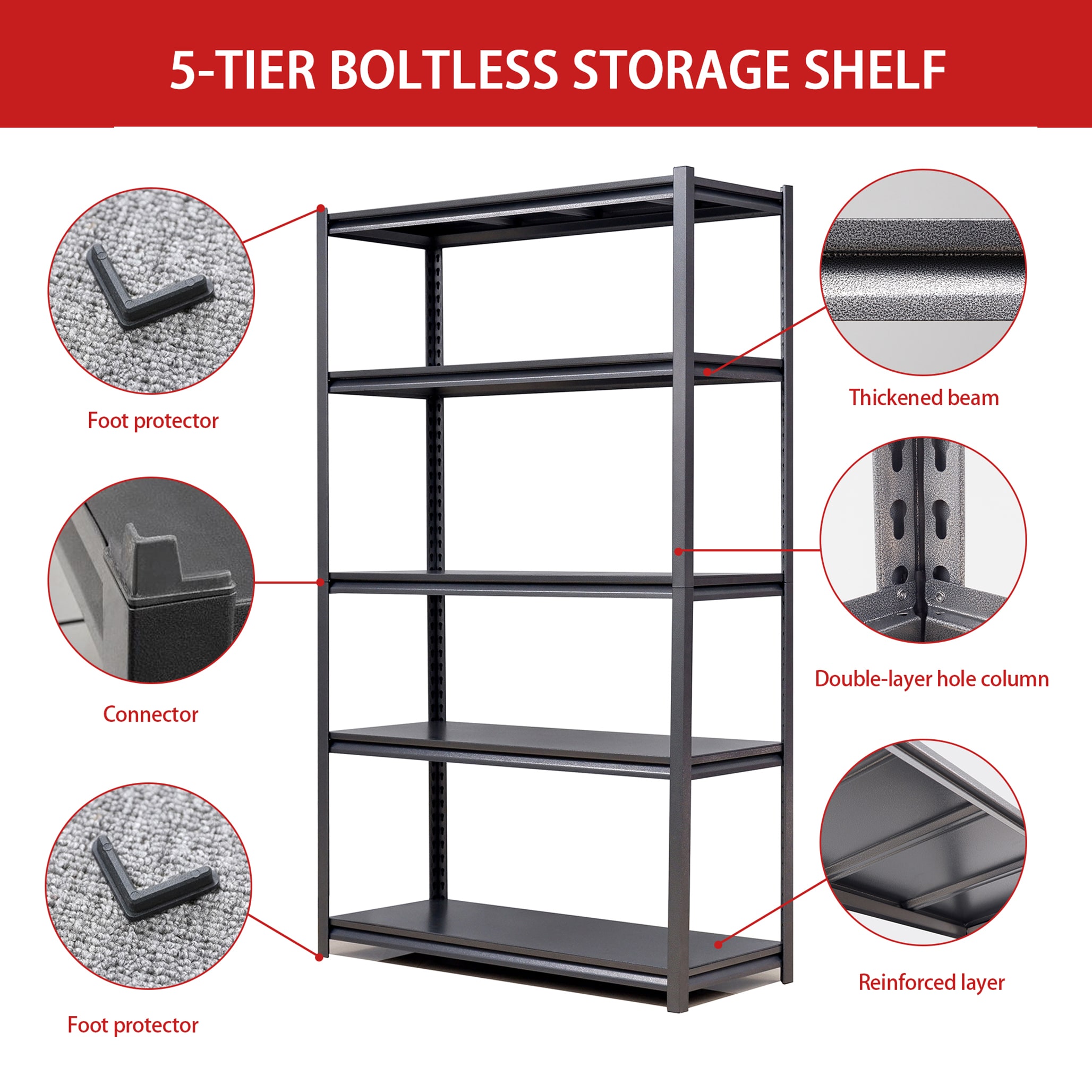 Kahomvis MAKEA-QPF2-410 Free-Standing-Shelving - View #6