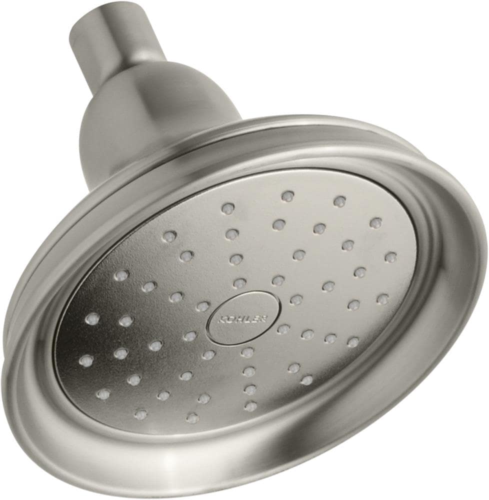 KOHLER K-14519-G-BN Bancroft 1.0 -Spray Vibrant Brushed Nickel 5.9375-in Round Fixed Shower Head 1.75 GPM