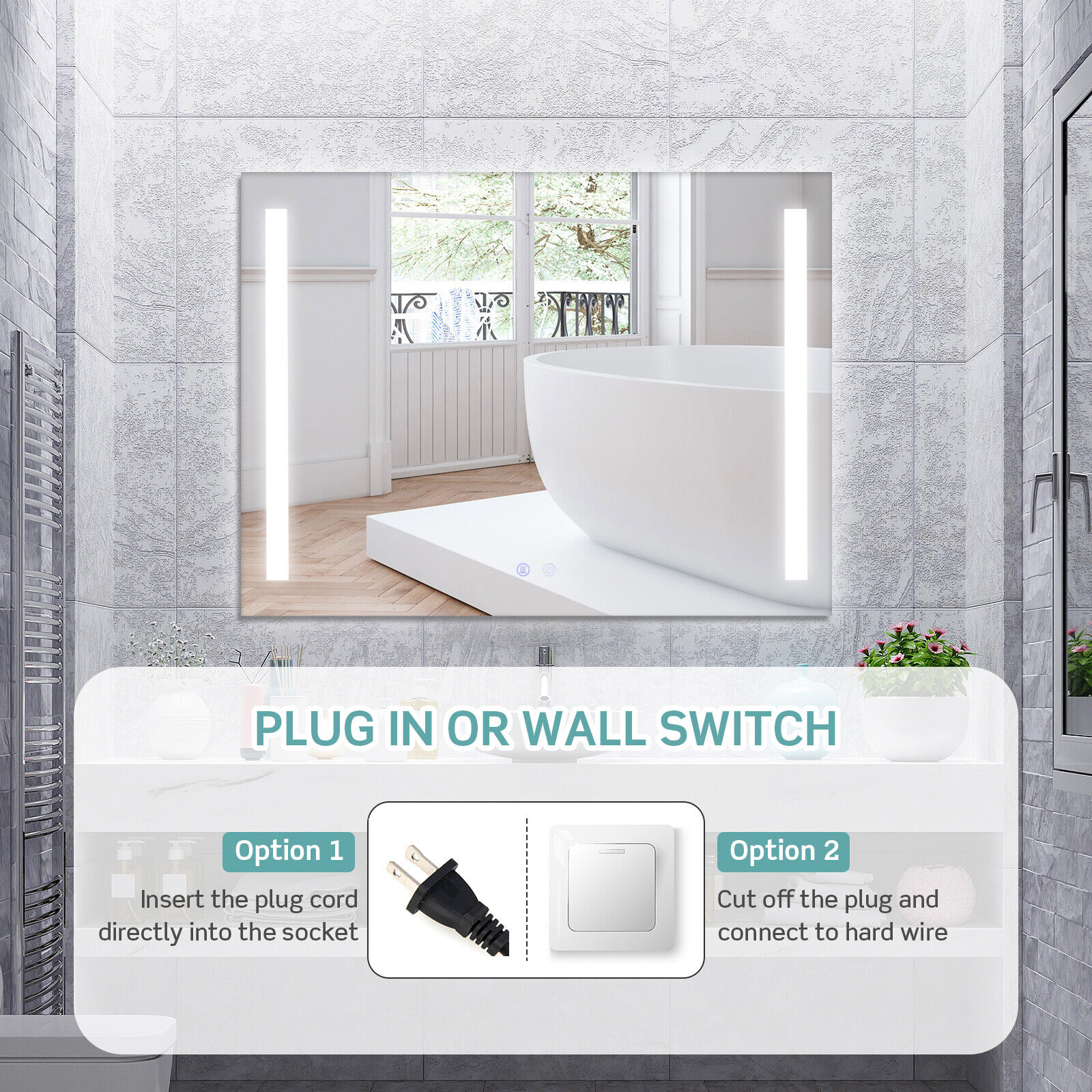 Forclover WBSGOEMR2424 Framed-Bath-Mirrors - View #8