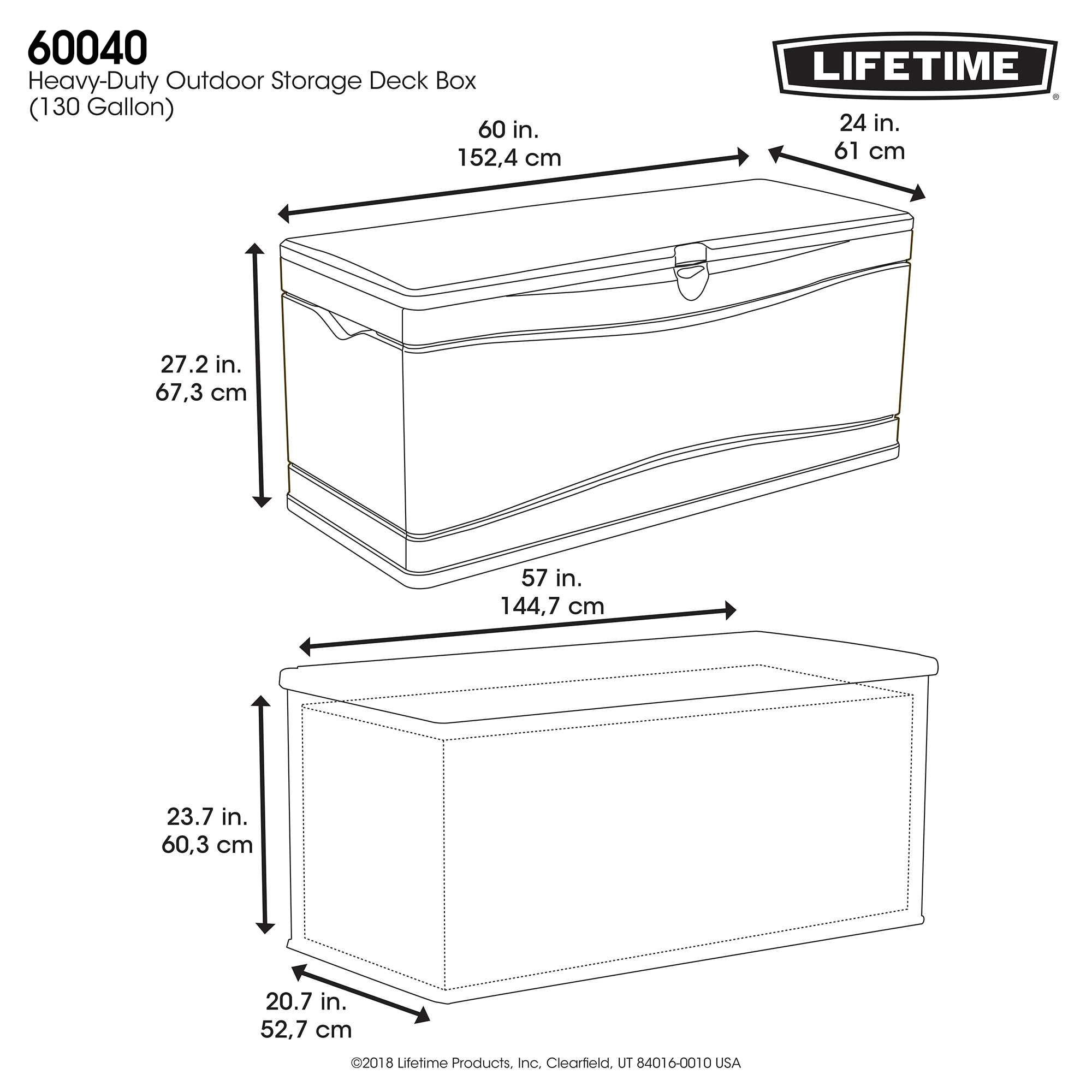 Fashion merchandise Lifetime Modern Outdoor Storage Deck Box (136 Gallon)  60367, lifetime storage box