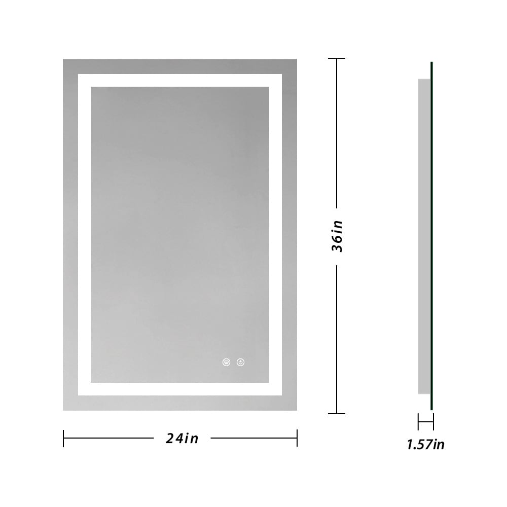 Modern Rectangular Frameless LED Bathroom Vanity Mirror