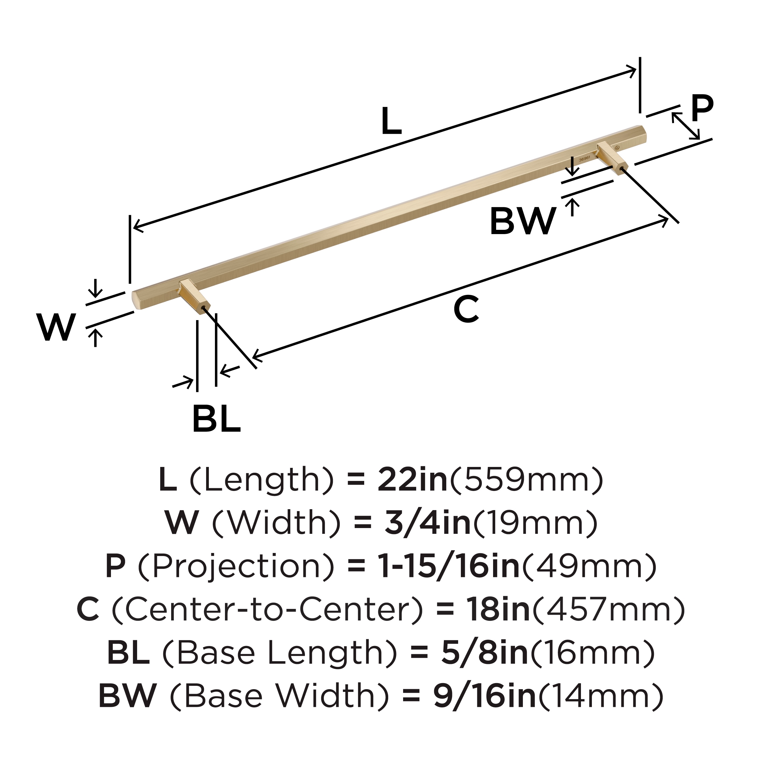 Amerock BP36961BBZ Cabinet-Pulls - View #3