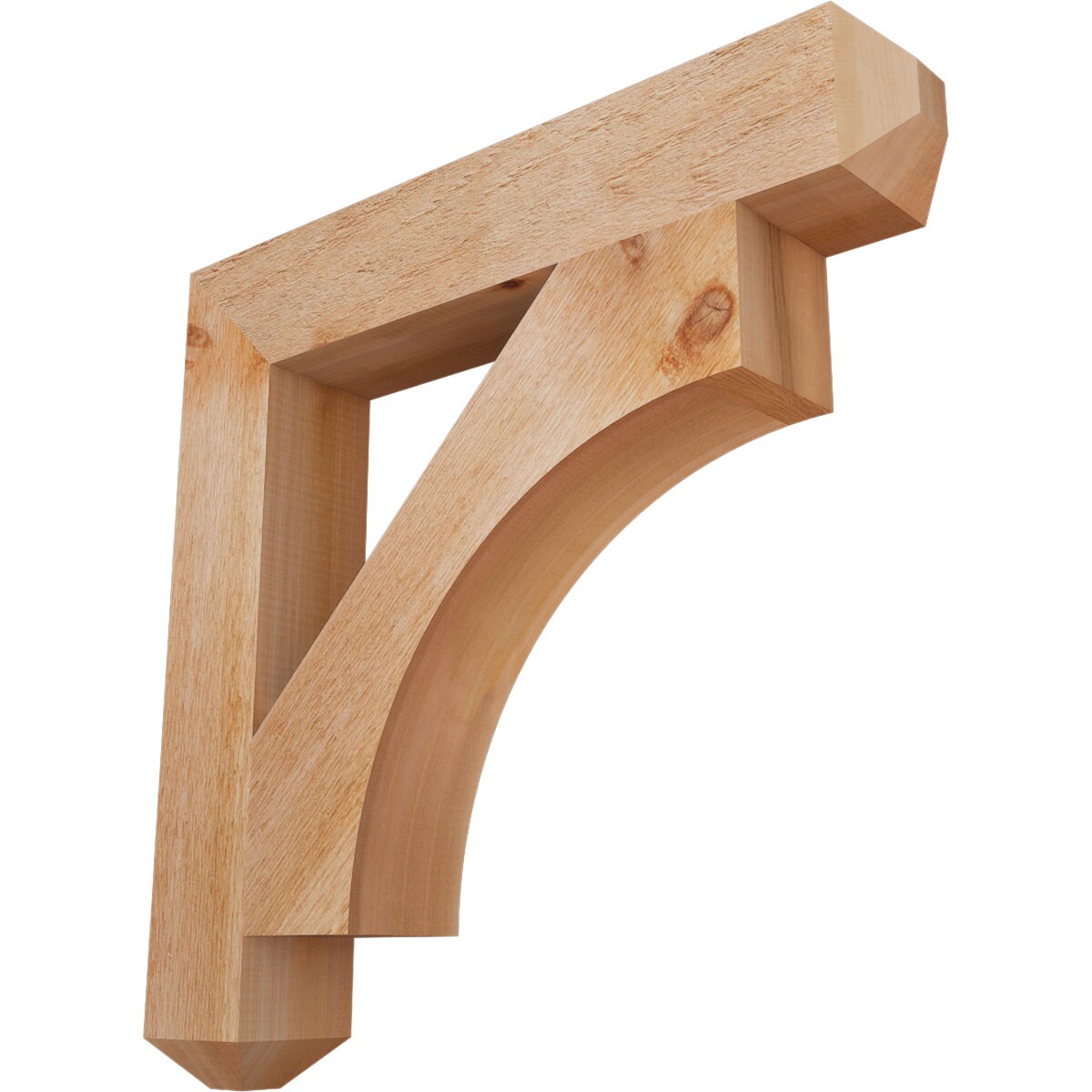 Ekena Millwork BKT04X24X24WTL04RWR Westlake craftsman rough sawn 4-in x 24-in x 24-in Western red cedar Brown Wood Standard bracket