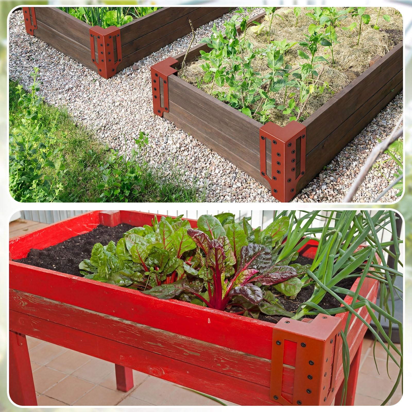 Vrbgify 12 Pack Raised Garden Bed Corner Brackets with Securing Lip ...