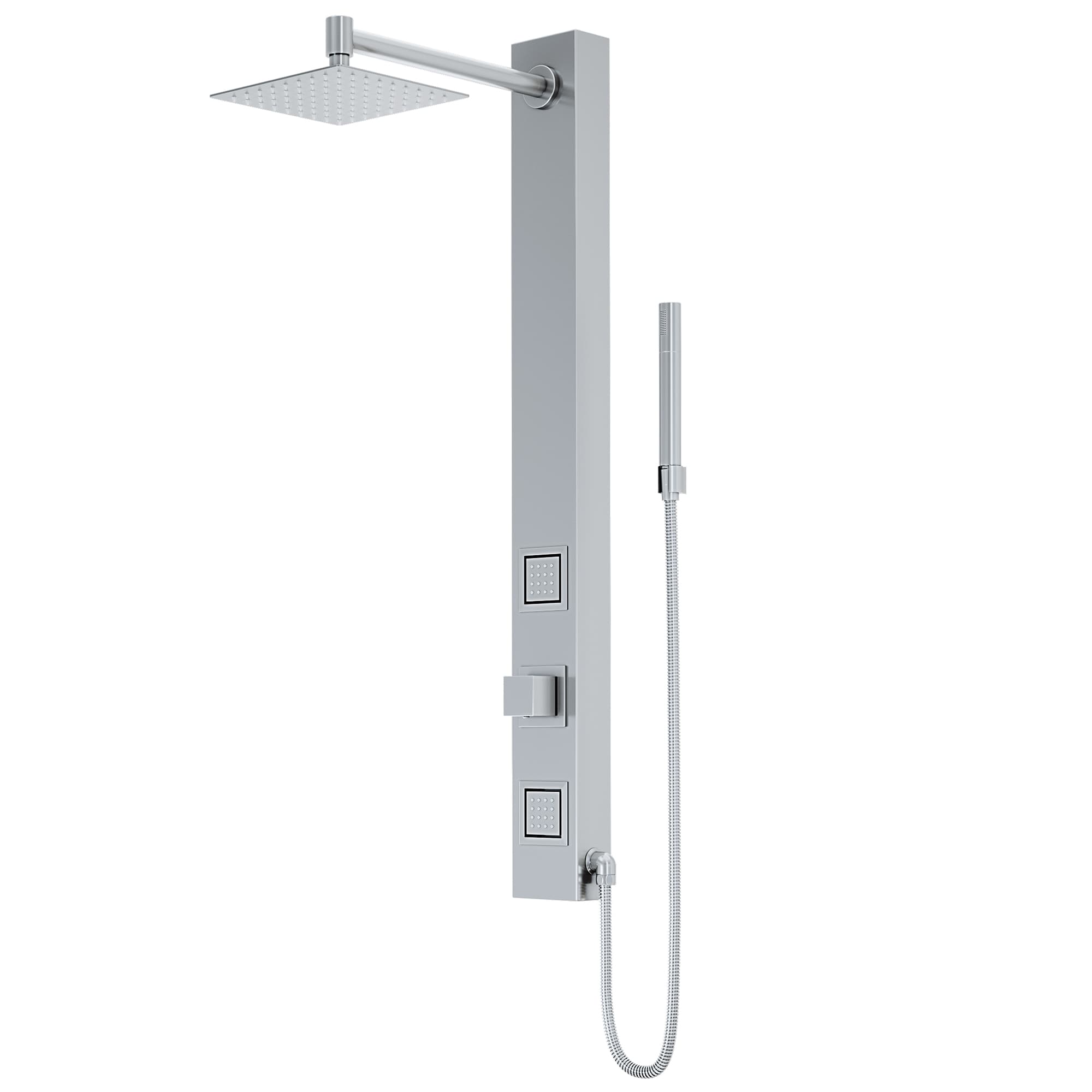 VIGO VG08014ST Orchid 1 -Spray Stainless Steel 8-in Square Dual/Combo Rain Shower Head 1.8 GPM