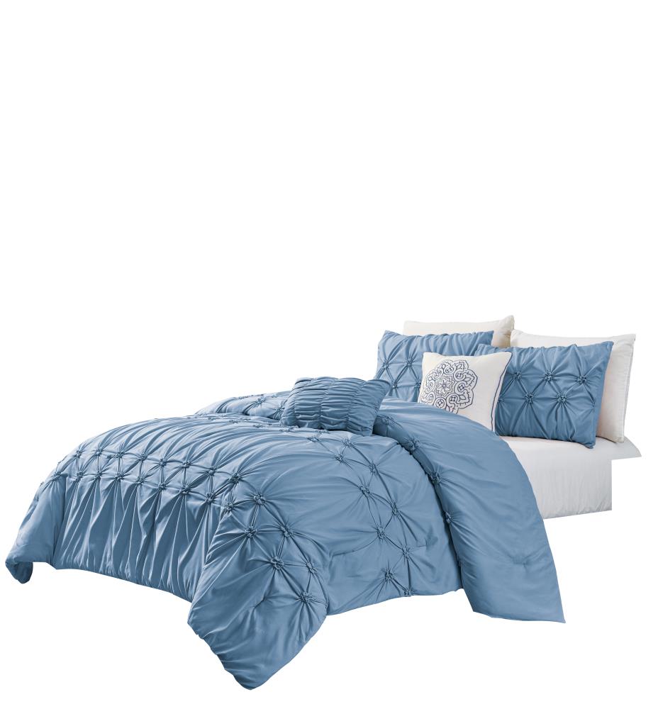 Olivia Gray Westwood 5-Piece Smocked Comforter Set 5-Piece Blue