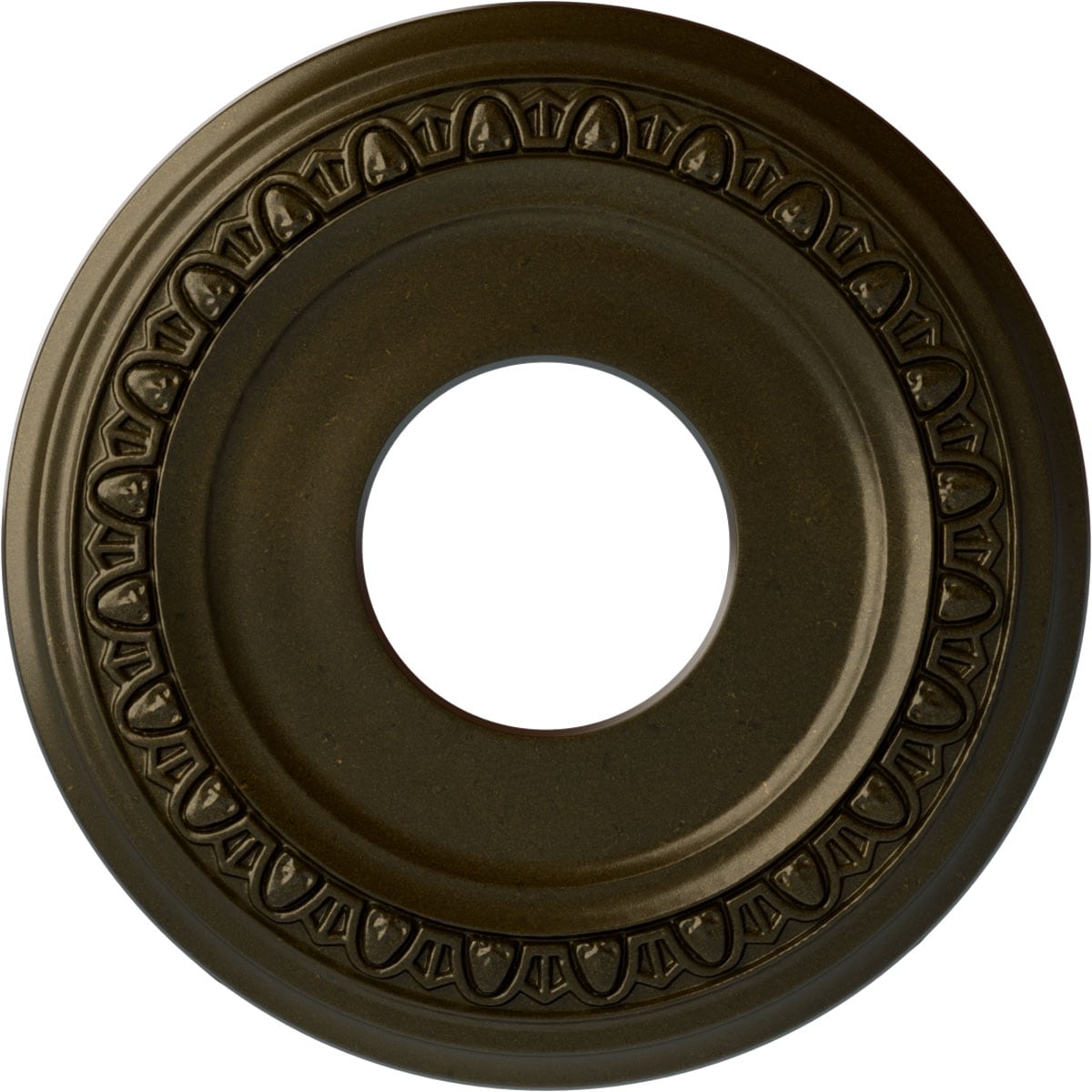 Ekena Millwork CM12JAGGS Jackson 12.25-in W x 12.25-in L Painted Green Gold Polyurethane Whole Ceiling Medallion