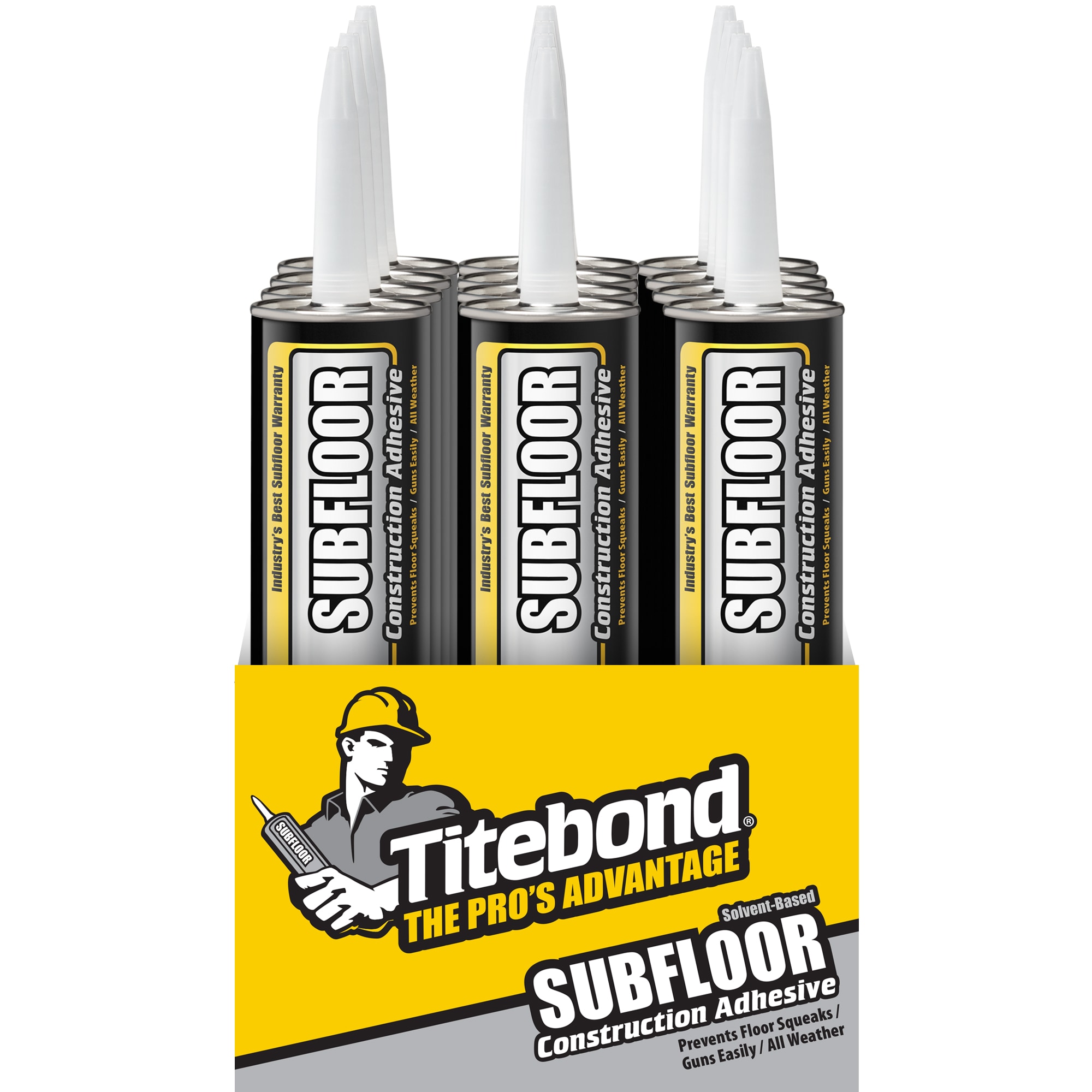 Titebond 5491CP Solvent-Based Subfloor Polymer-based Brown Subfloor Interior Construction Adhesive ( 10-fl oz ) 12 -Pack