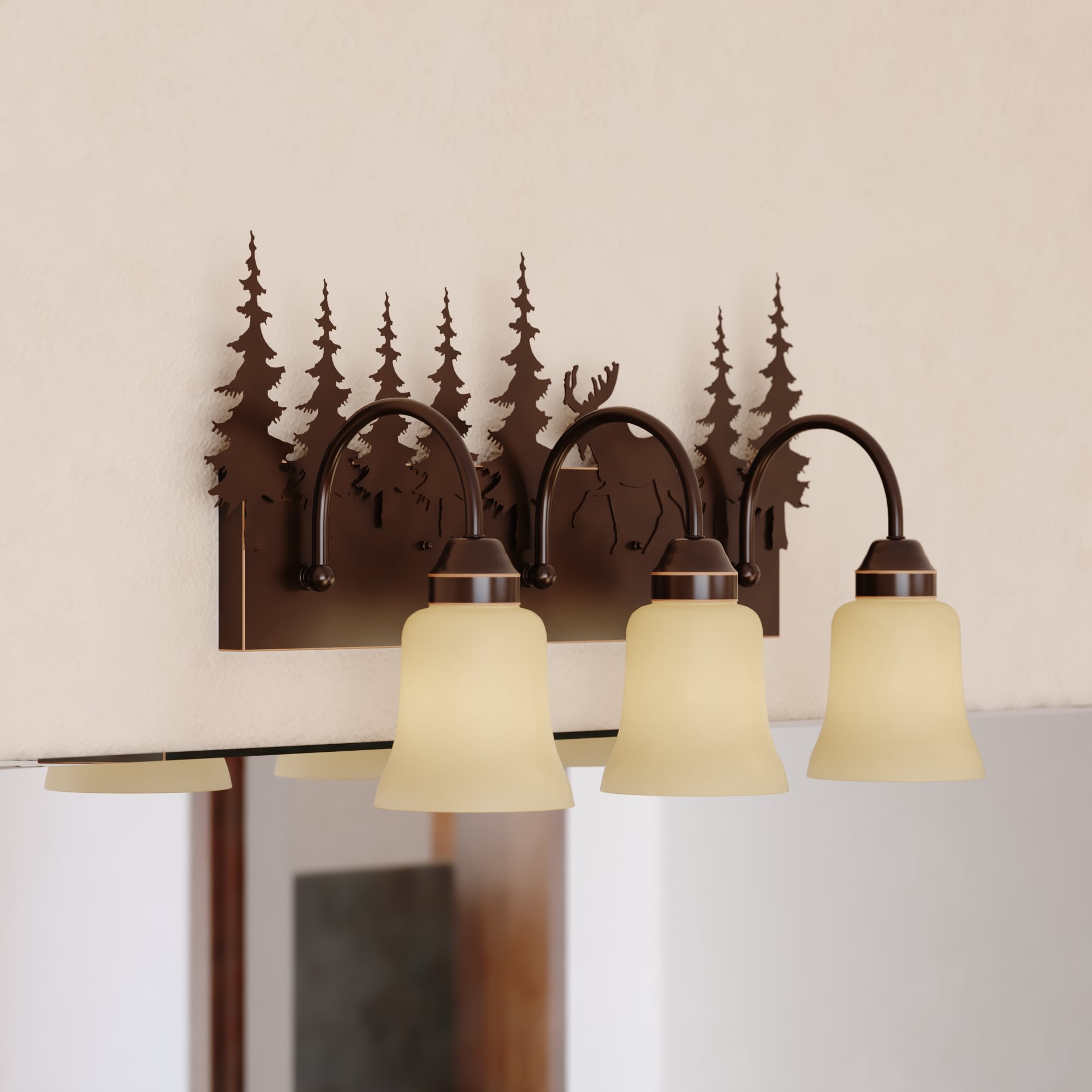 Cascadia VL55603BBZ Yellowstone 24.75-in 3 -Light Oil-rubbed Bronze Rustic Vanity light