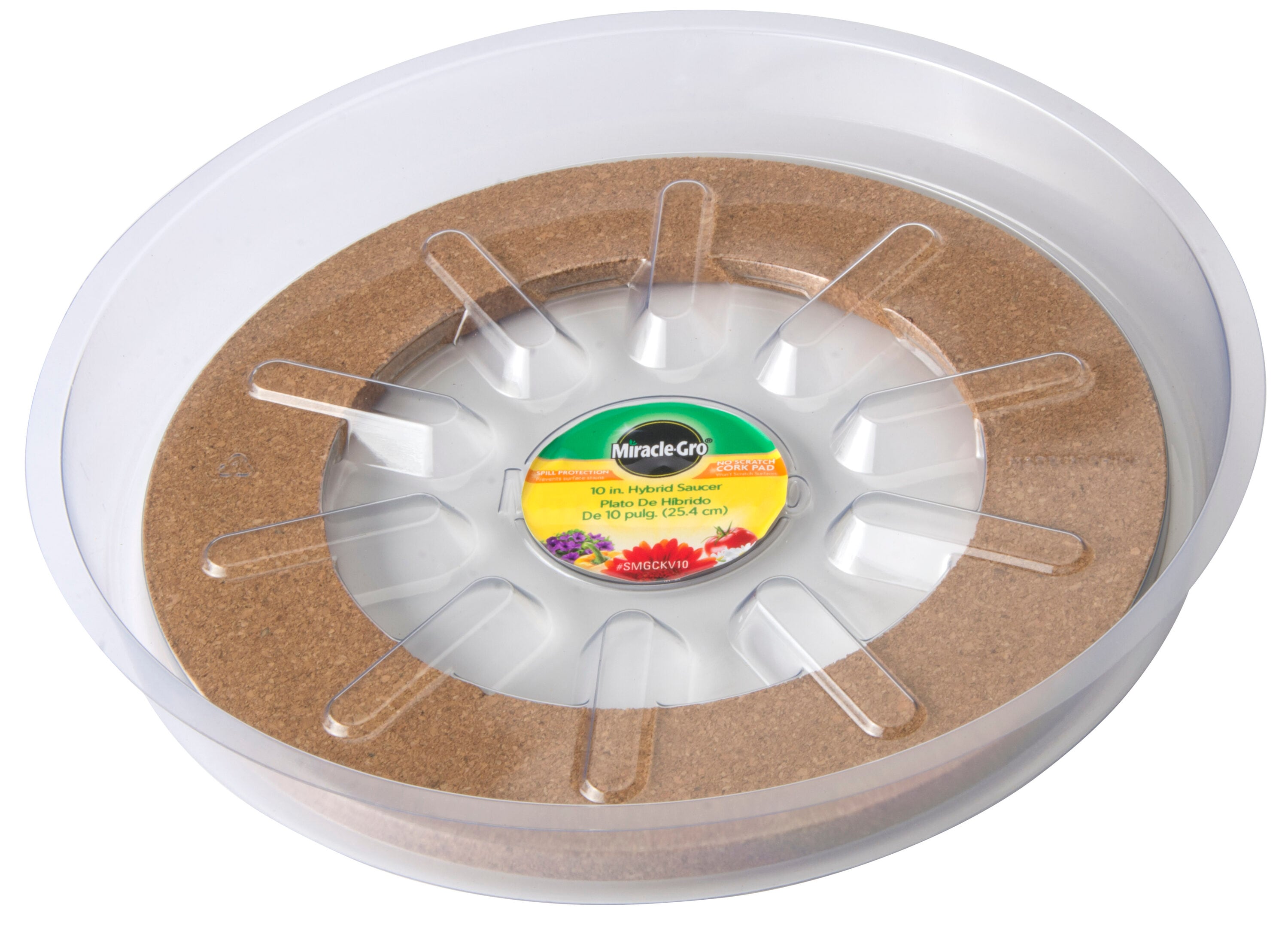 Miracle-Gro SMGCKV10L 10.50-Inches Clear Plastic Plant Saucer