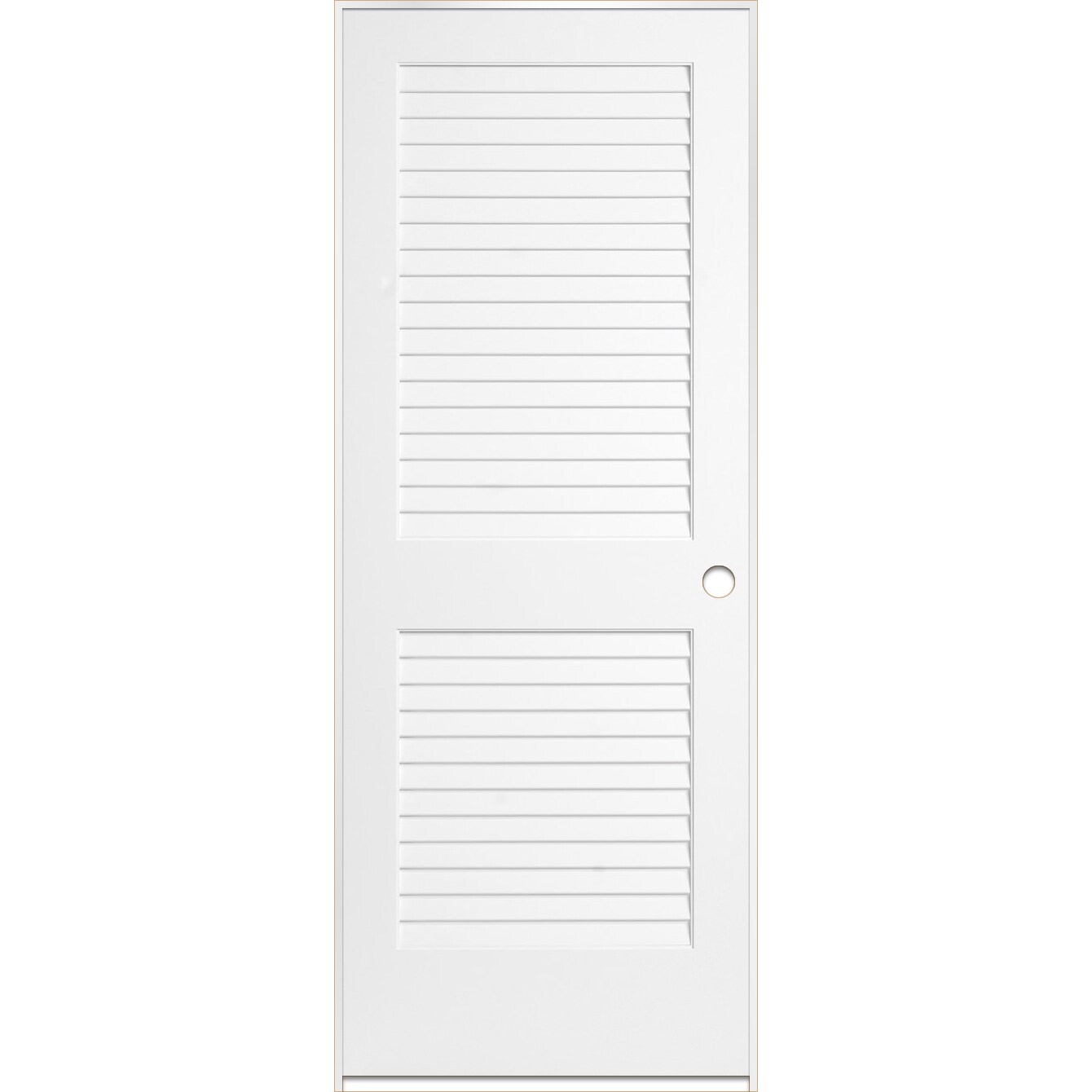 RELIABILT LO690080 36-in x 80-in Primed Louver Left hand Smooth Primed Pine Wood Flat Jamb Single Prehung Interior Door