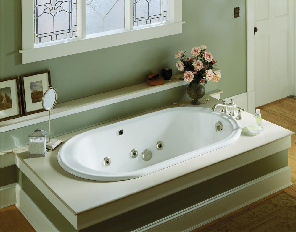 Kohler Iron Works 36-in X 66-in White Cast Iron Drop-in Whirlpool Tub 