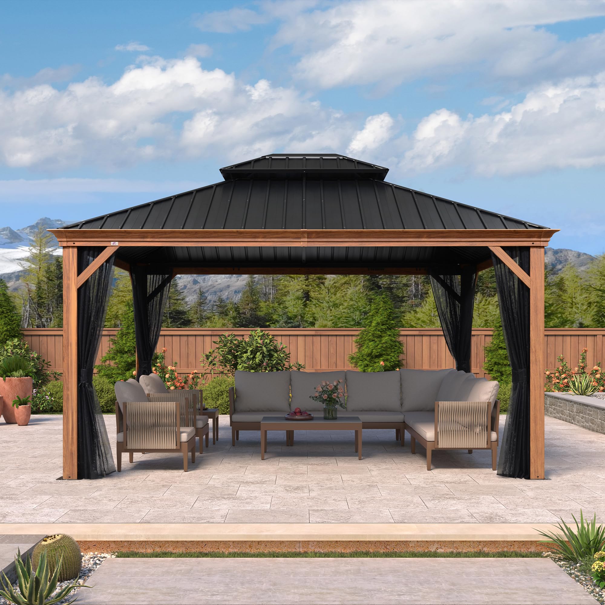 PURPLE LEAF LS06WHTG1214 Wood-Resin-Gazebos - View #3
