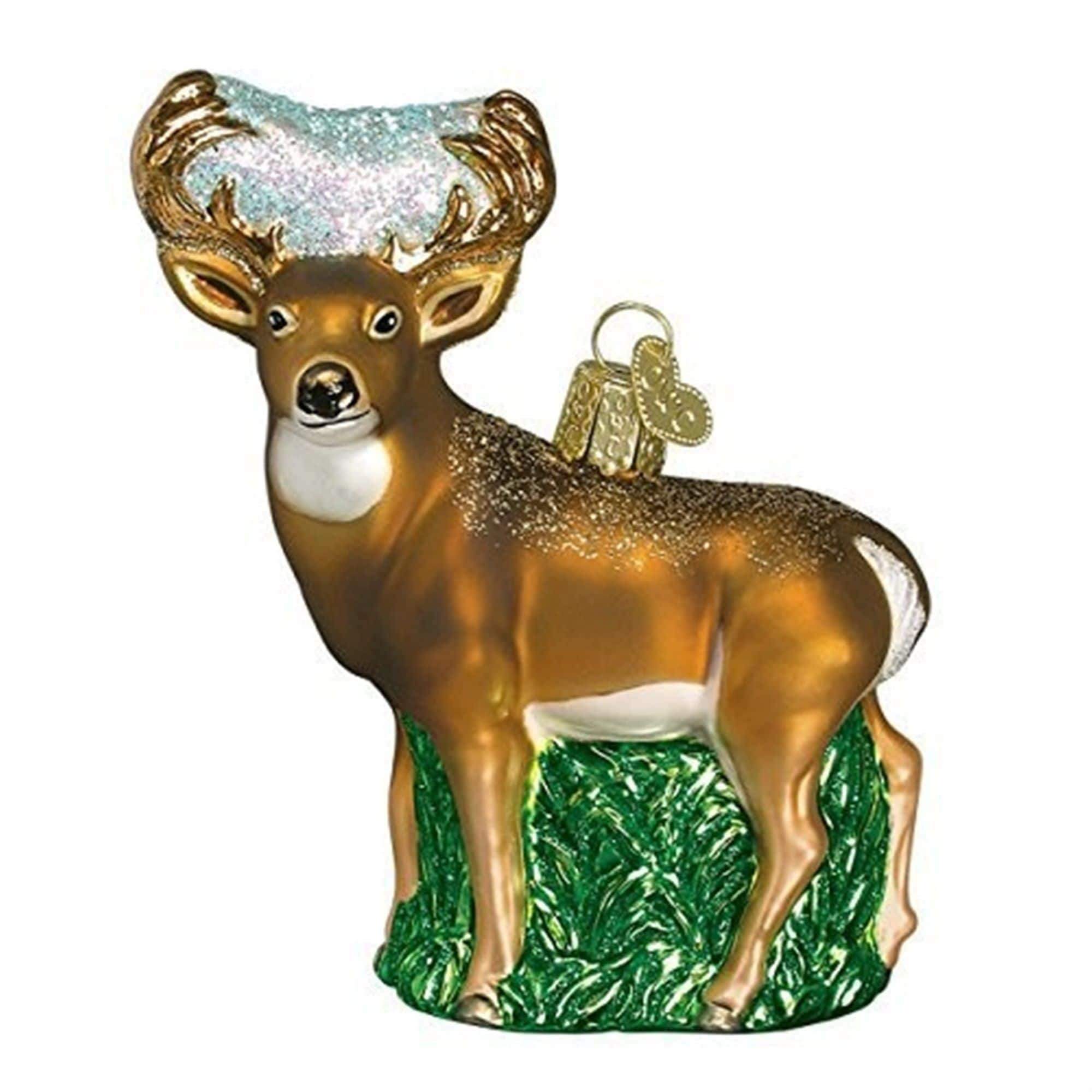 Old World Christmas 729343121622 Glass Blown Ornament for Christmas Tree - Whitetail Deer