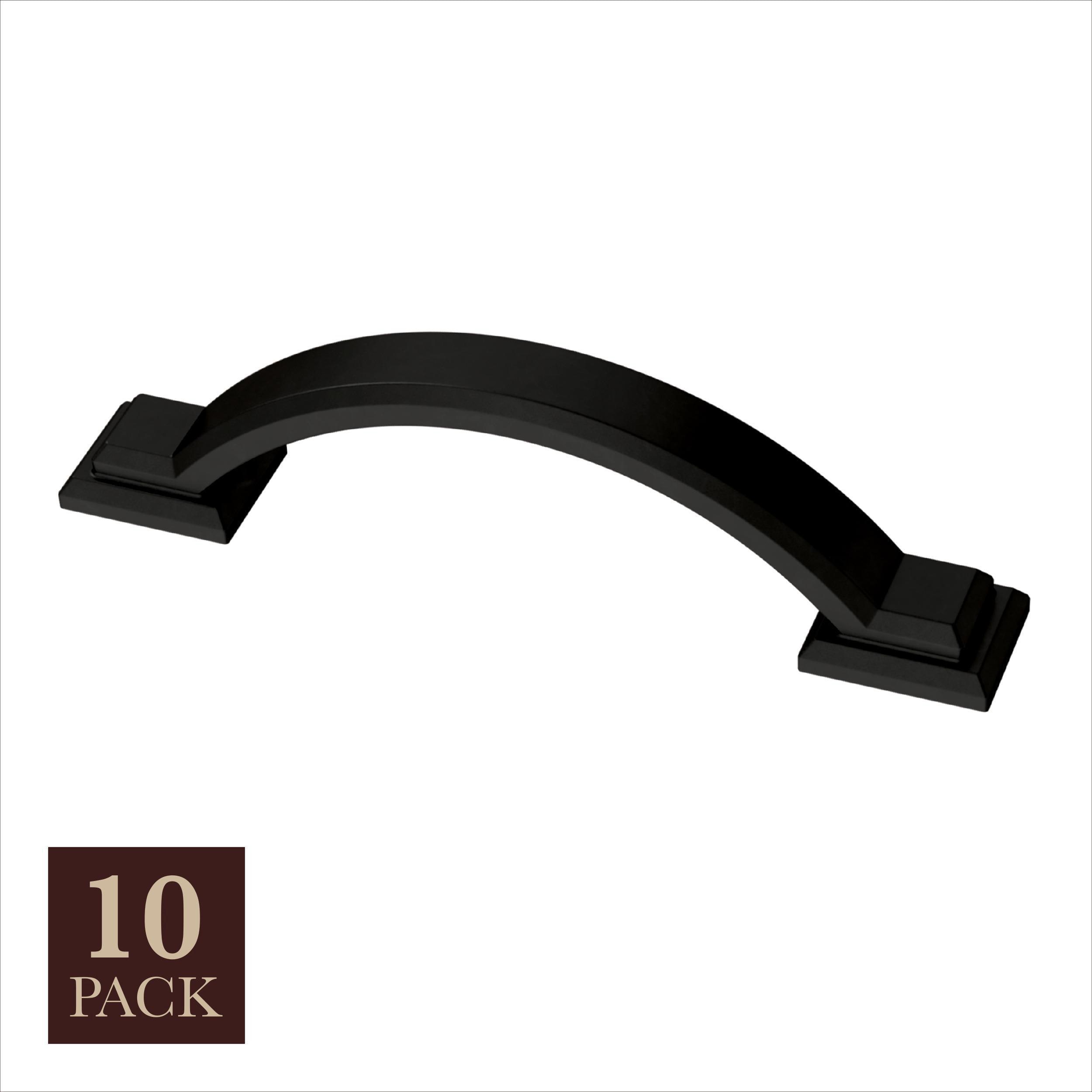 allen + roth P32945W-FB-K1 Eugene 3-in , 76mm Center to Center Matte Black Arch Handle 10 -Pack