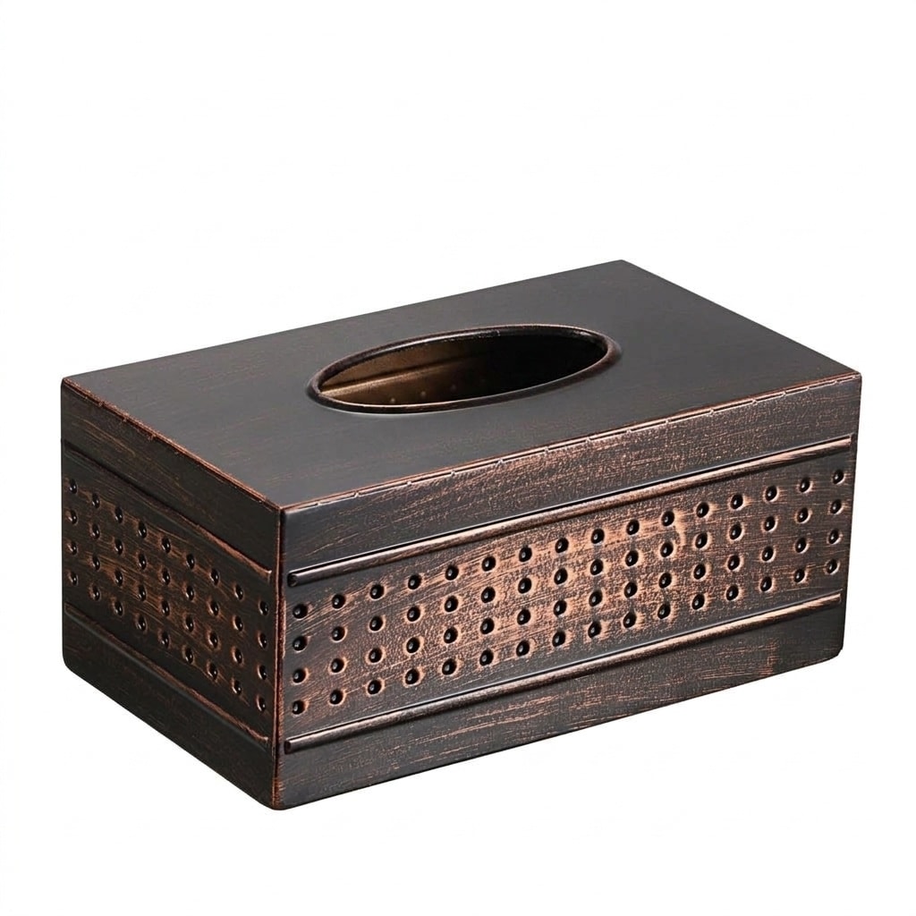 Aoibox  Galvanized Iron Rectangular Tissue Box Cover Baked On Paint Finish Decorative Holder Countertop Medium