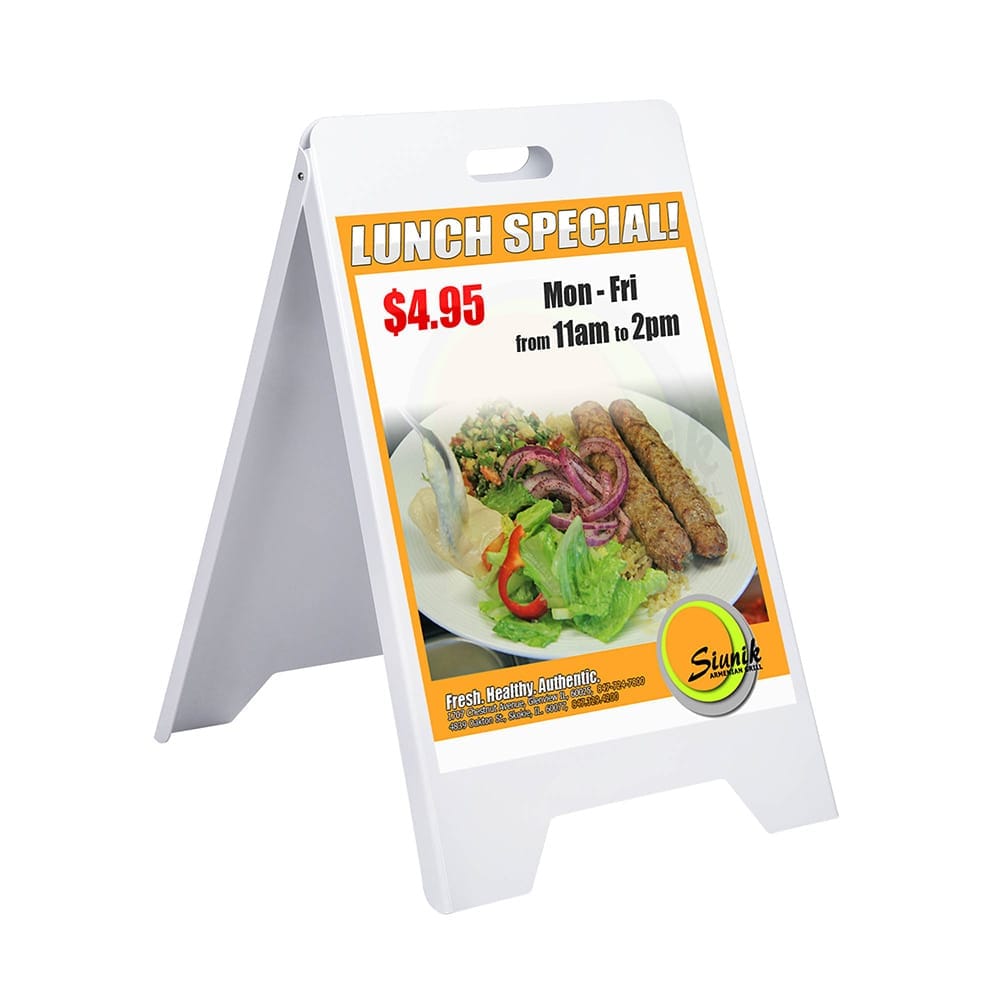 Yescom 35SBD001-PVC-07-LO InstaHibit 19 x 32IN Portable Foldable A-Frame Signboard Double Side Sandwich PVC Sign Board Stand Sidewalk